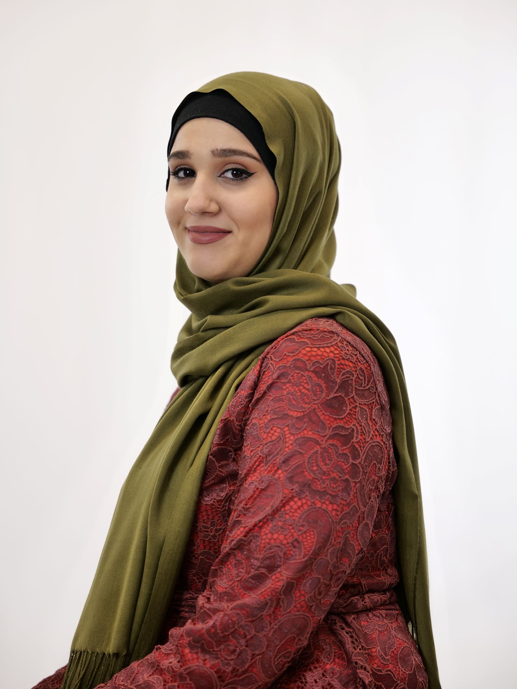 Baumwoll Hijab Almaz Moosgrün