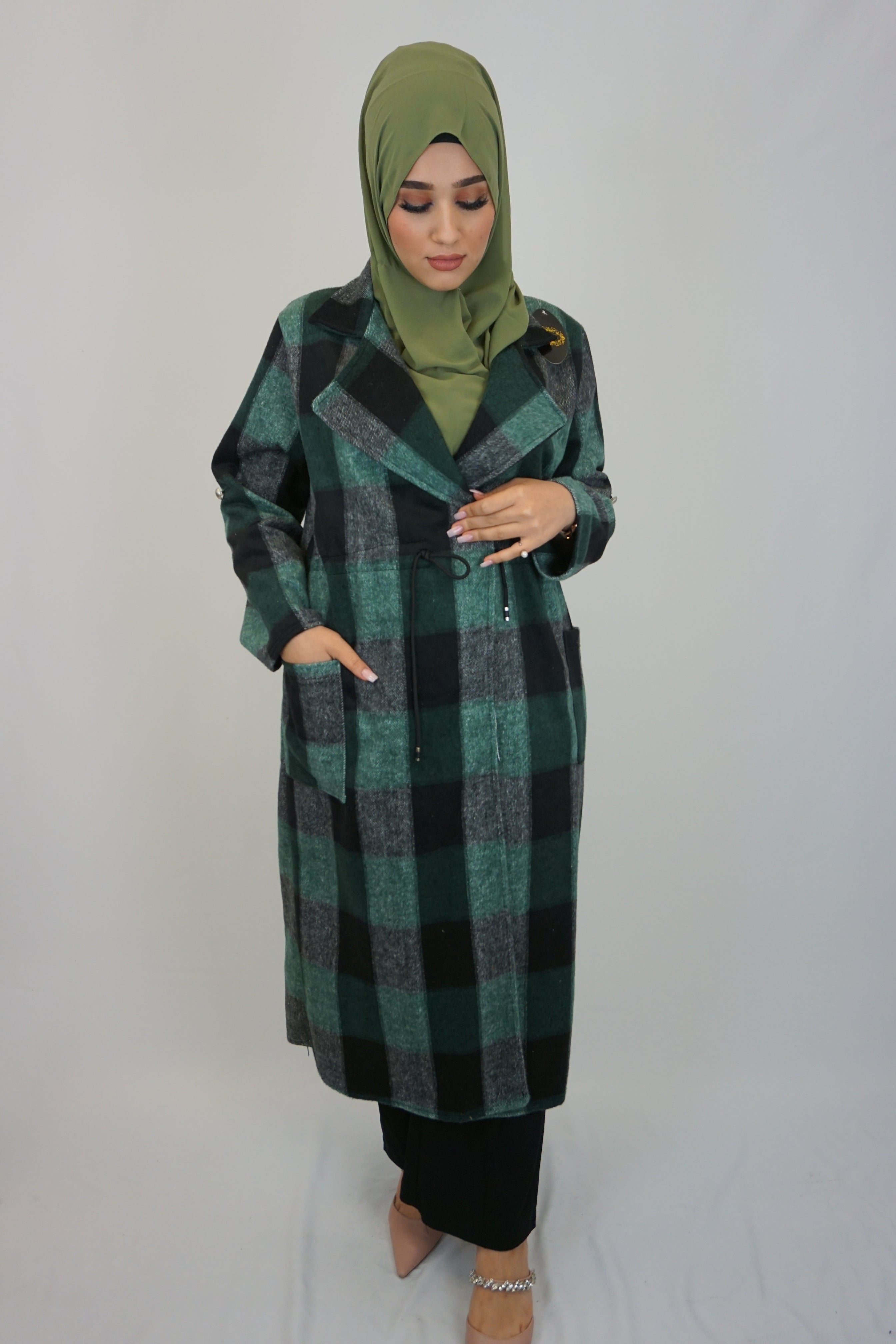 Maxi Cardigan Maida Schwarz-Grün