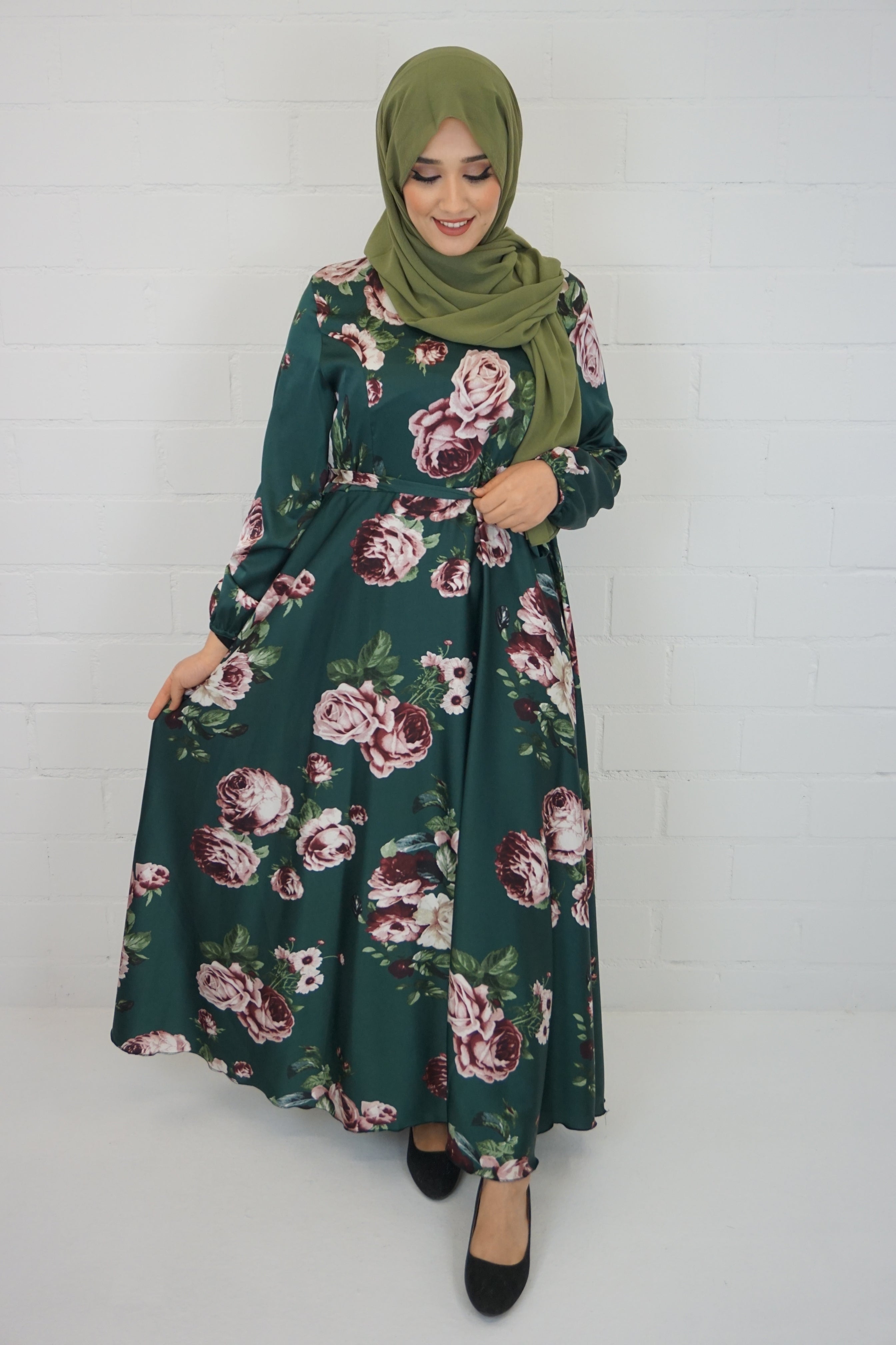 Abaya Qareema Smaragdgrün