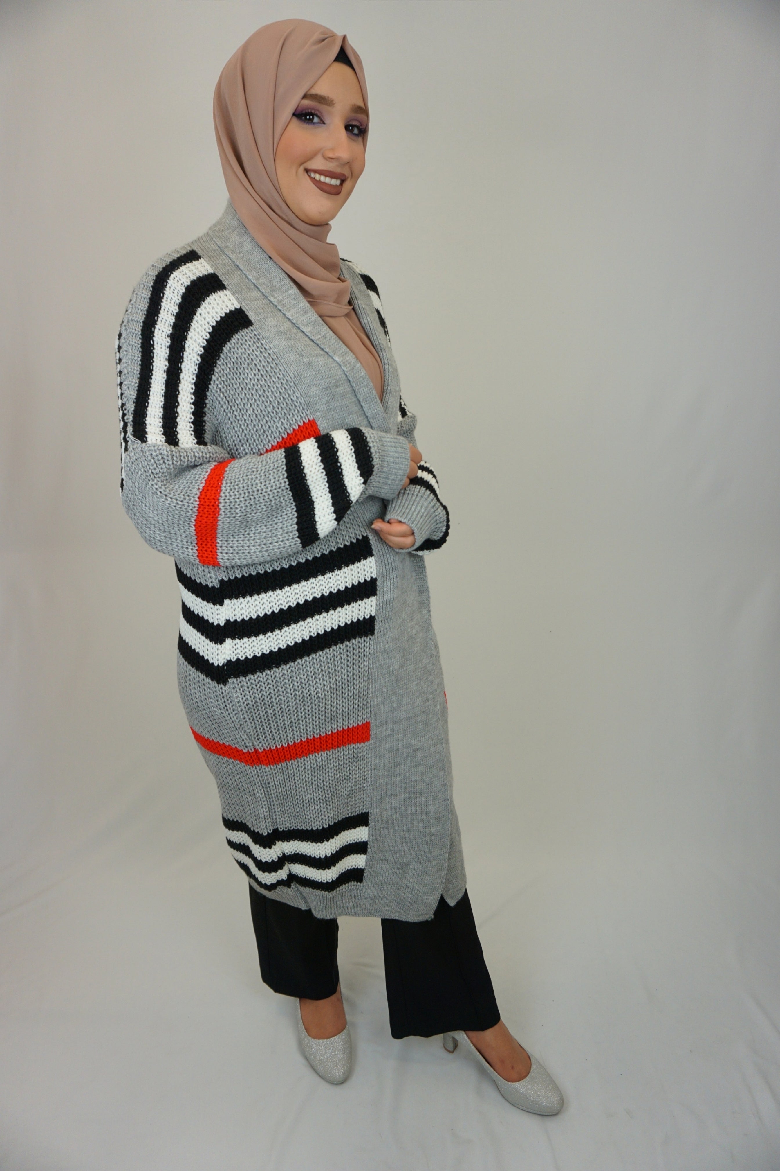 Maxi Cardigan Farzana Hellgrau