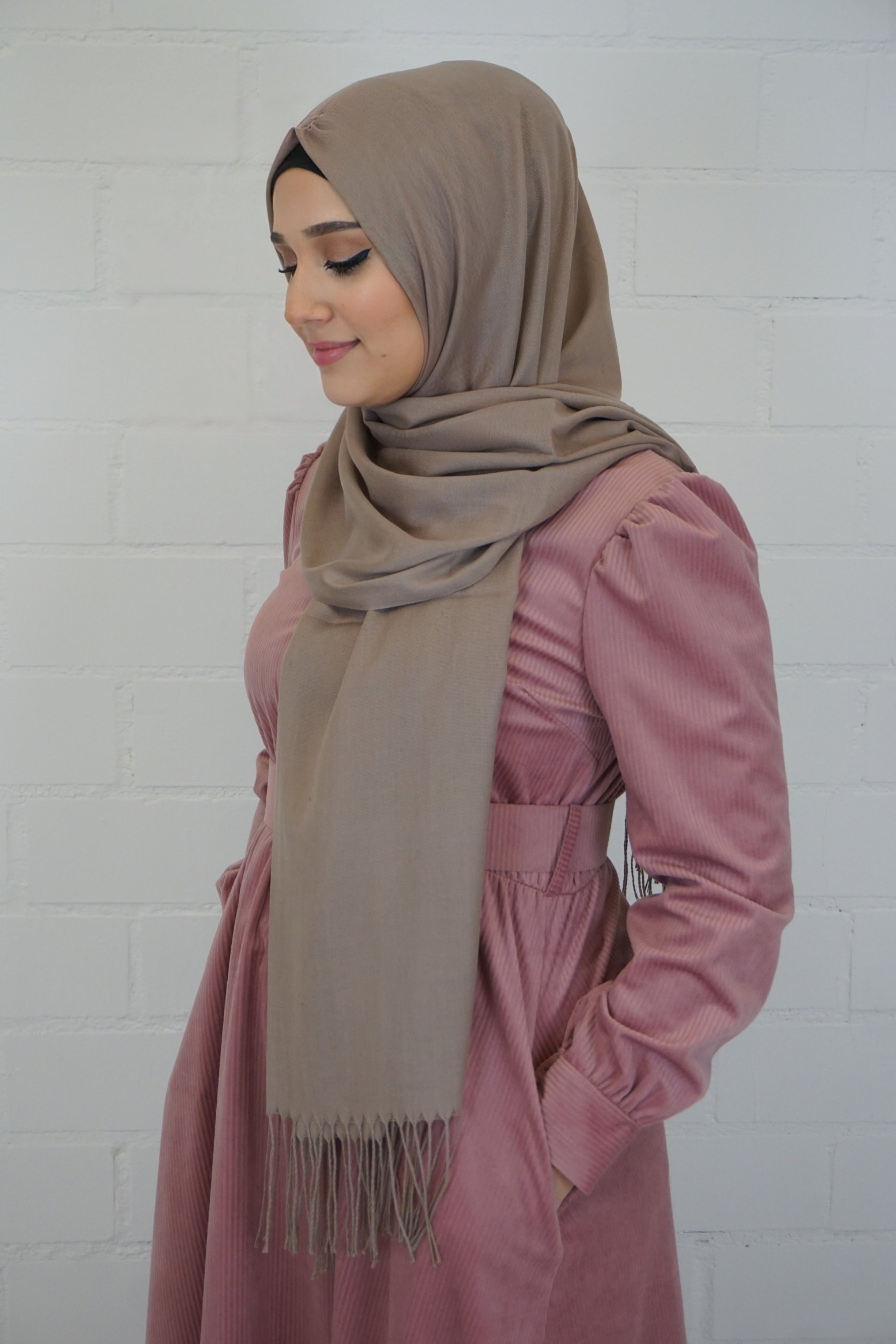 Baumwoll Hijab Almaz Schlammbraun