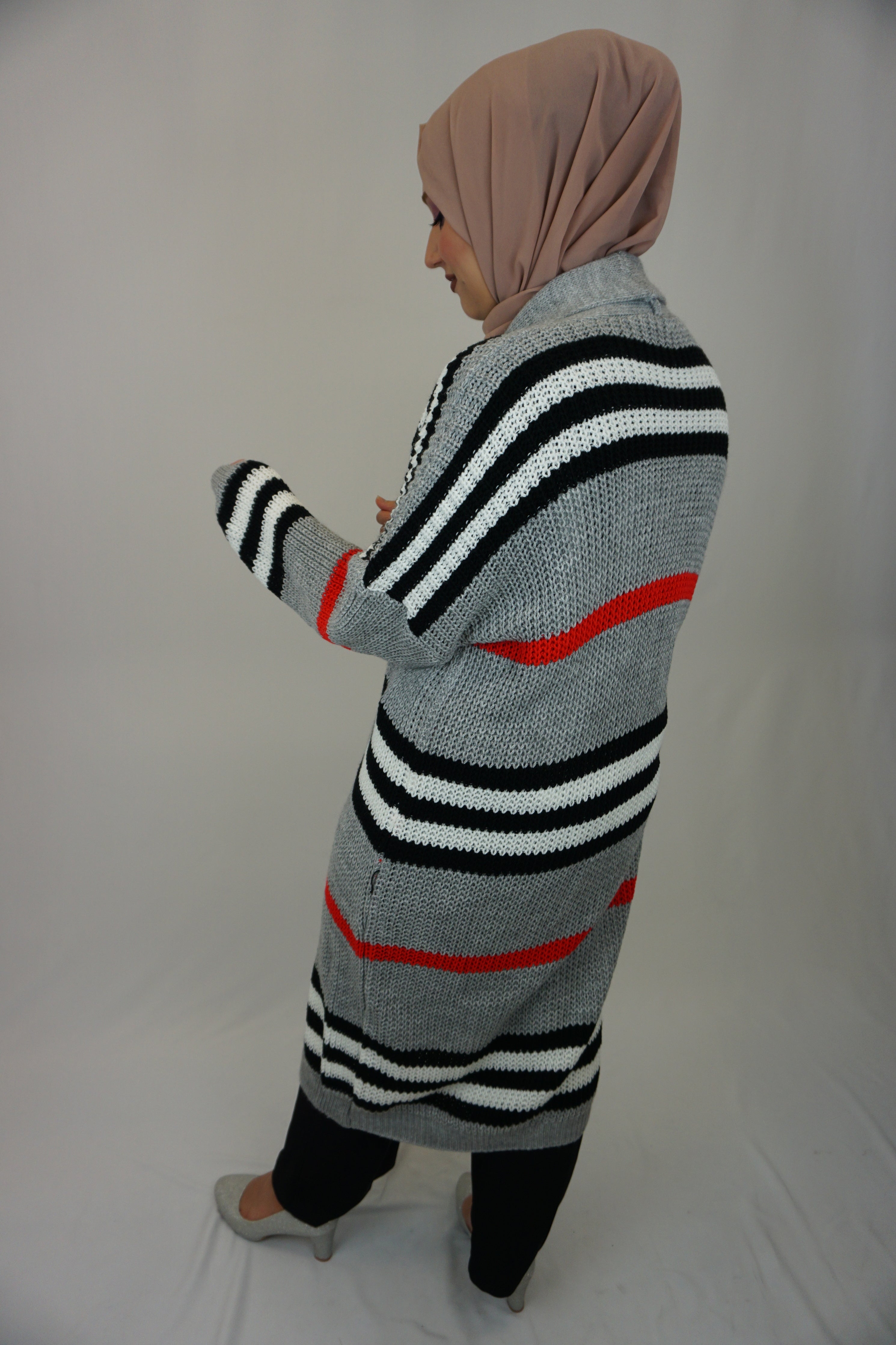 Maxi Cardigan Farzana Hellgrau