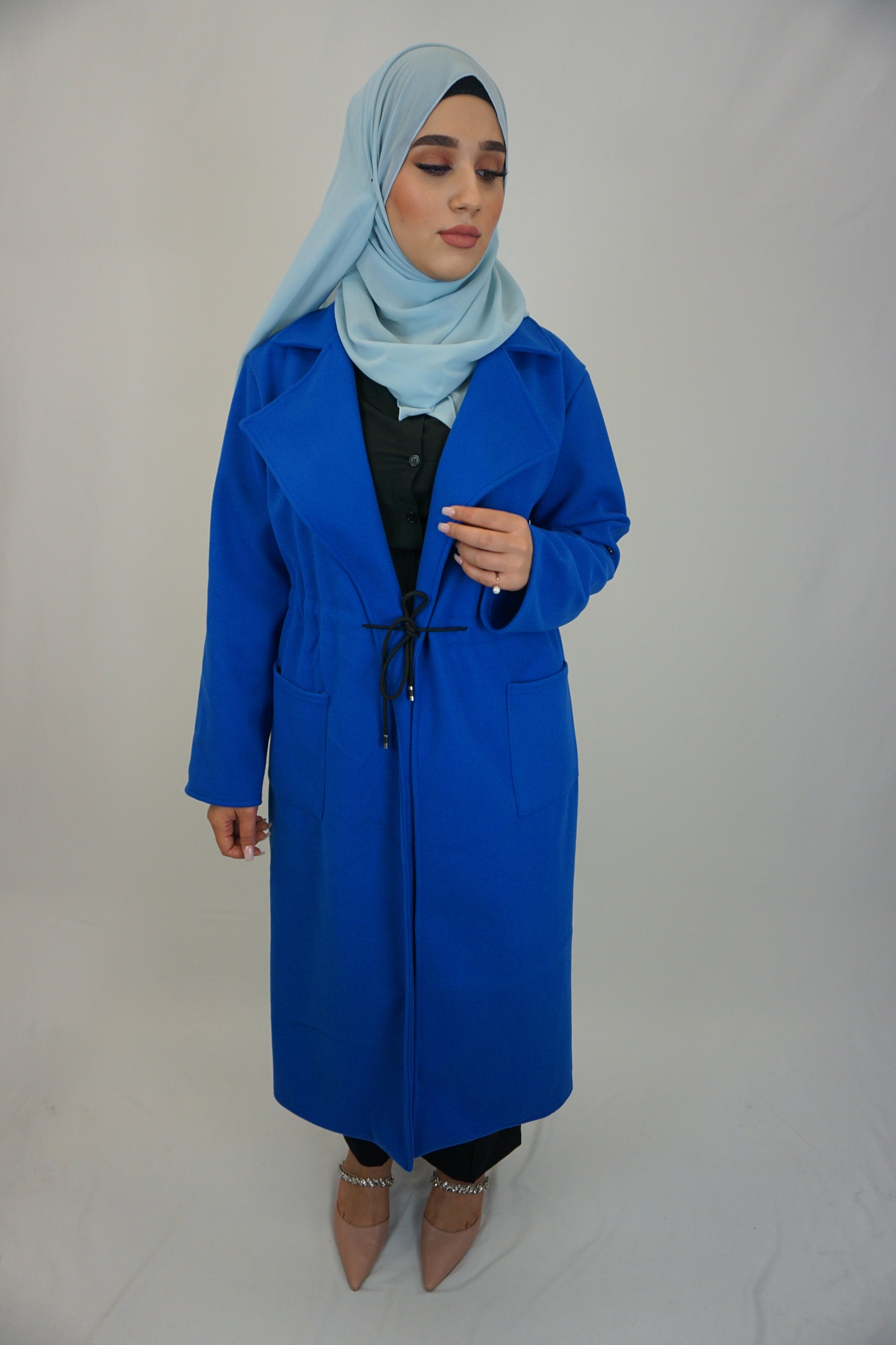 Mantel-Cardigan Fakhra Royalblau