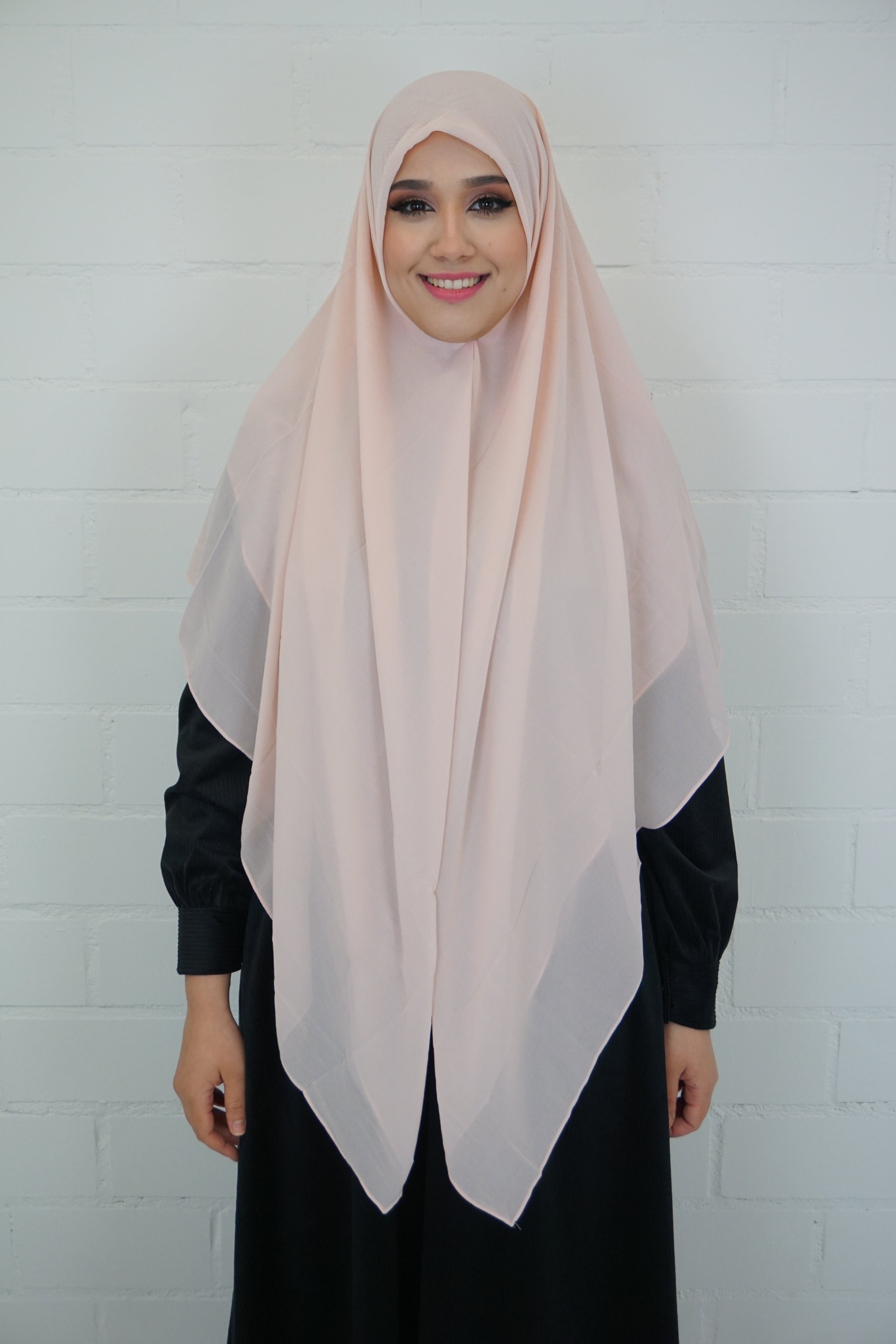 XL Chiffon Quadrat Hijab Hellrosa