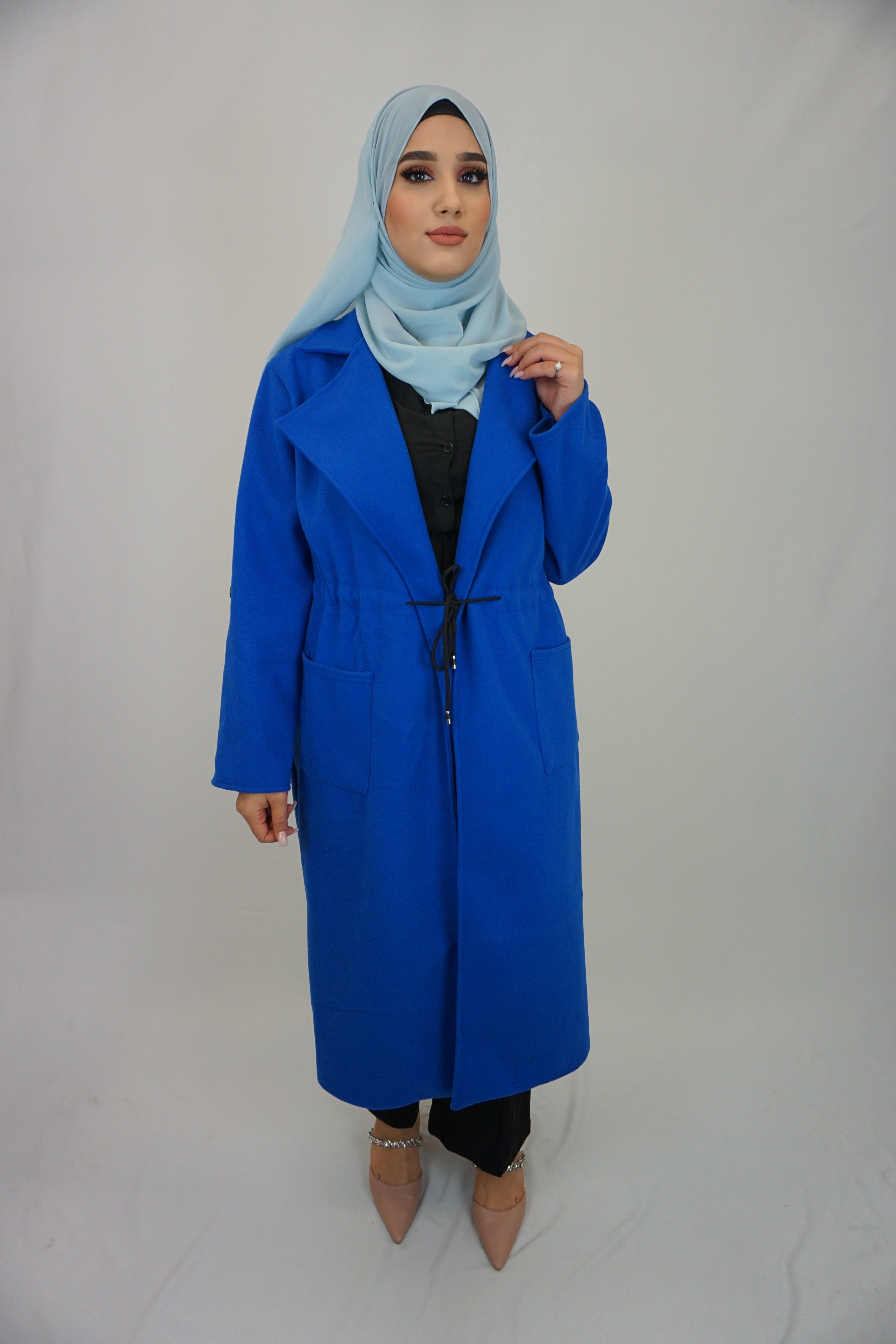 Mantel-Cardigan Fakhra Royalblau