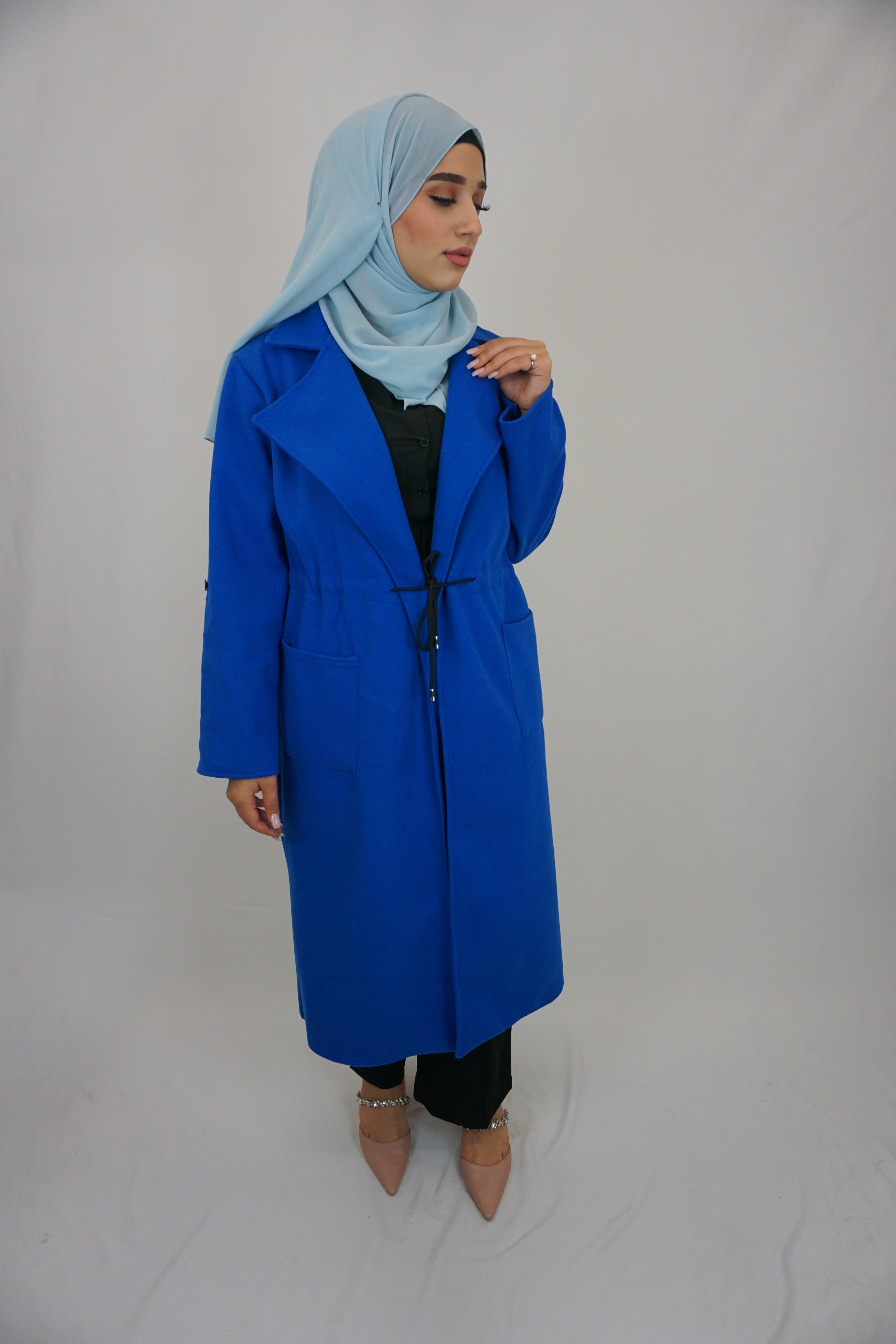 Mantel-Cardigan Fakhra Royalblau