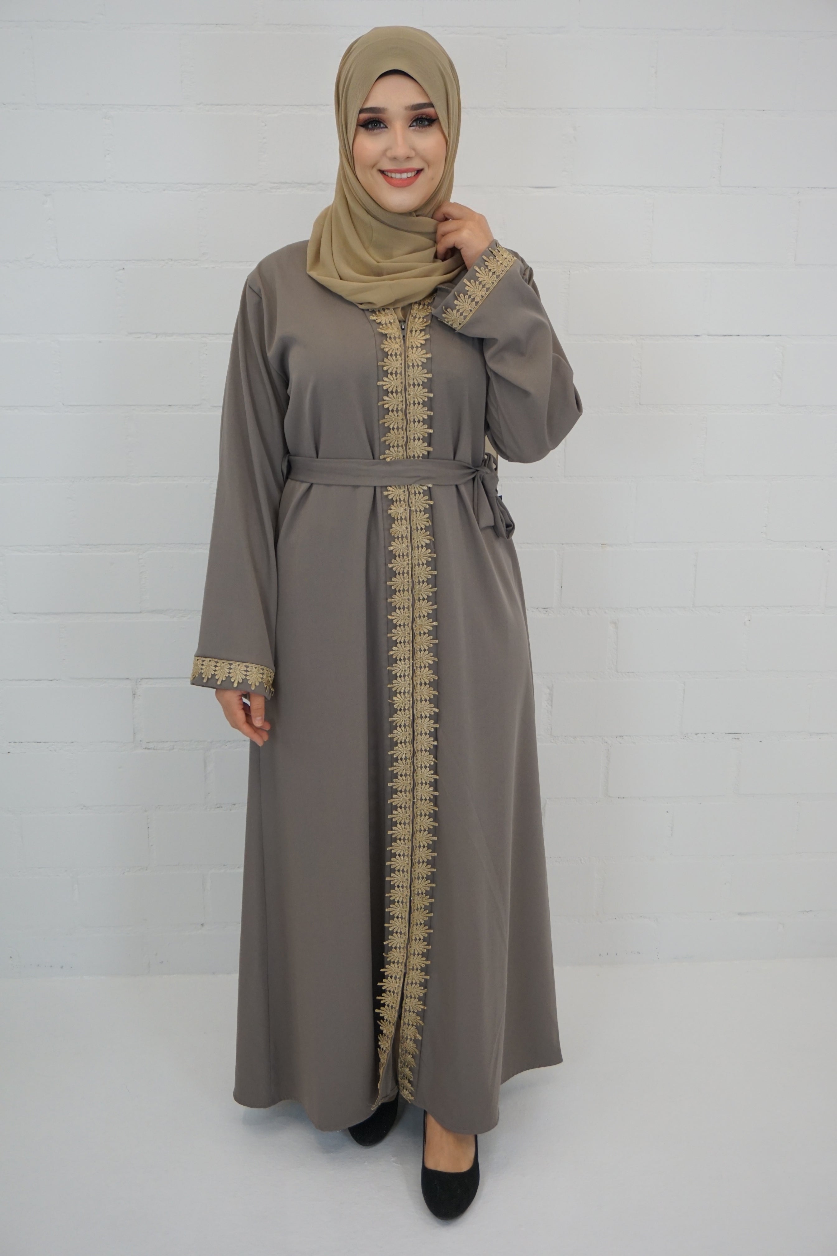 Abaya Faheema Taupe