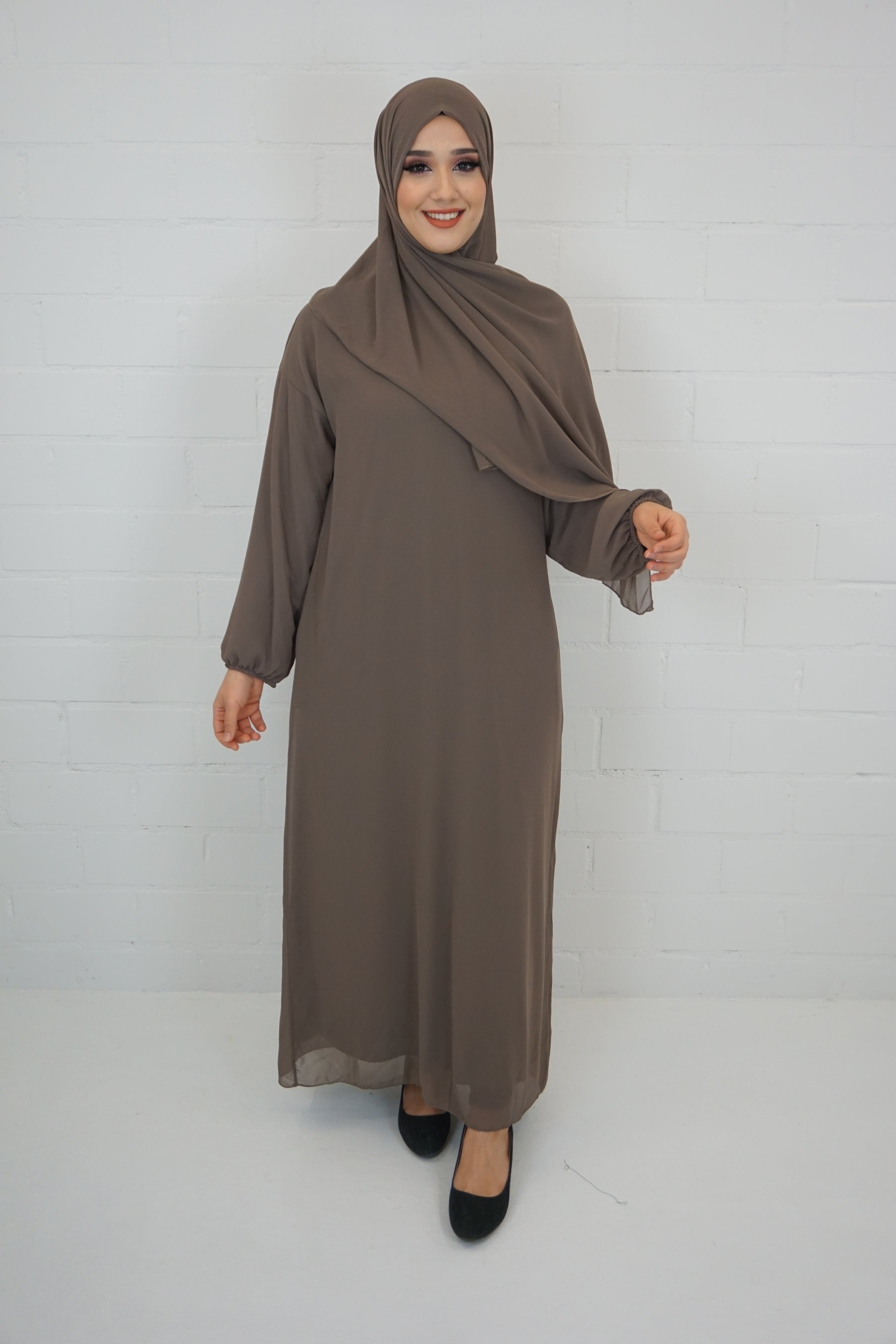 Basic Abaya 2 Schlammgrau