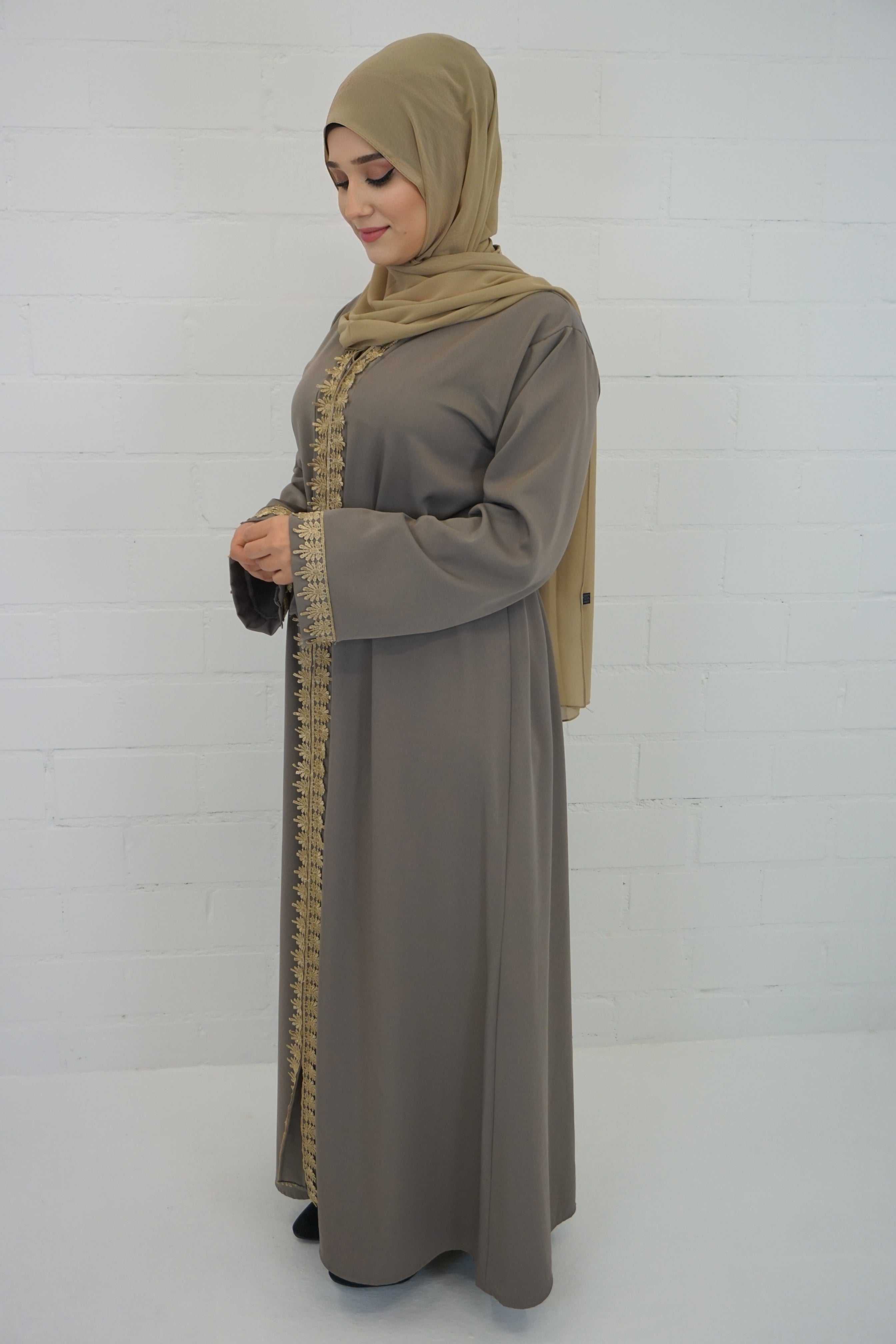 Abaya Faheema Taupe