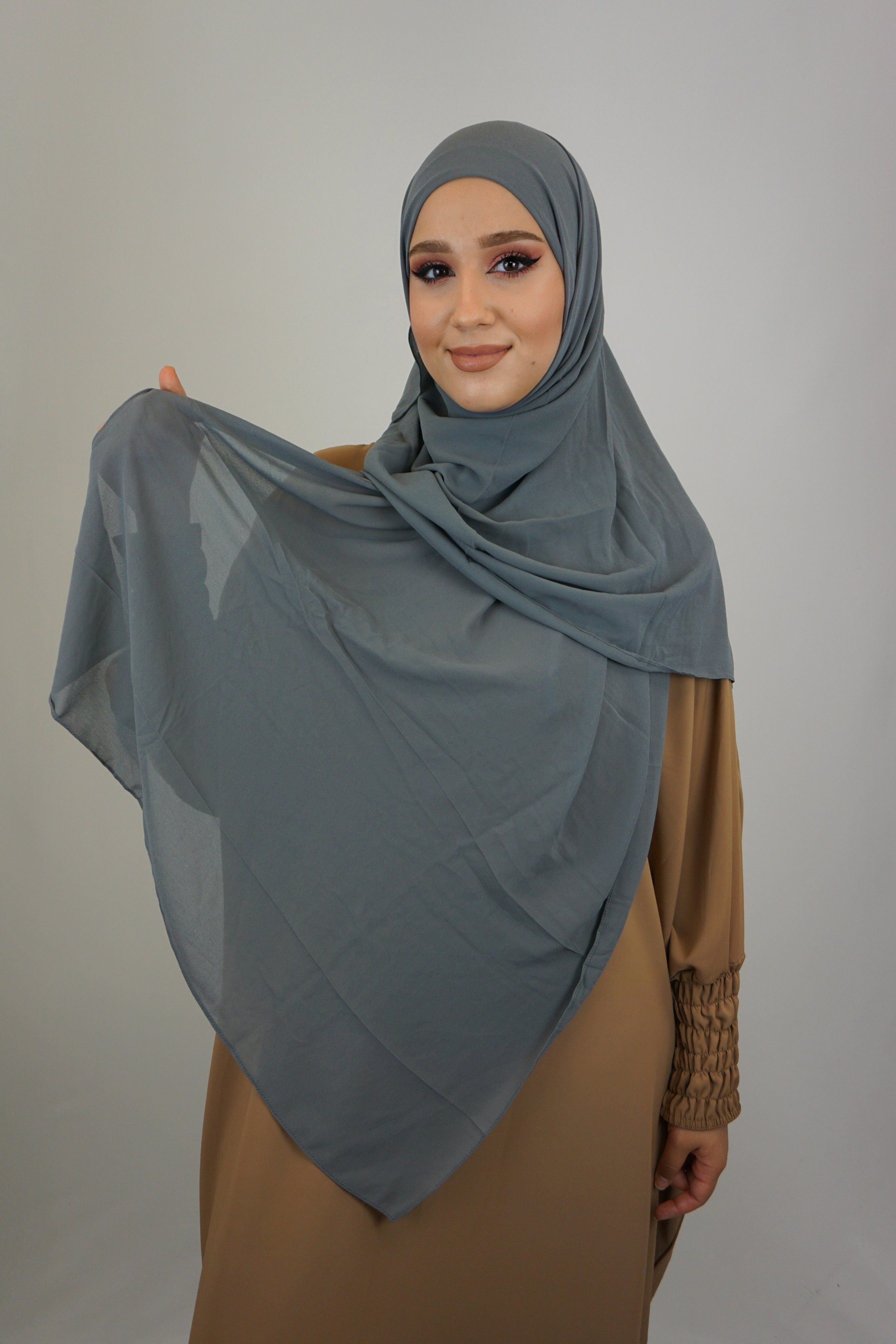 Chiffon FertigHijab Dunkelgrau
