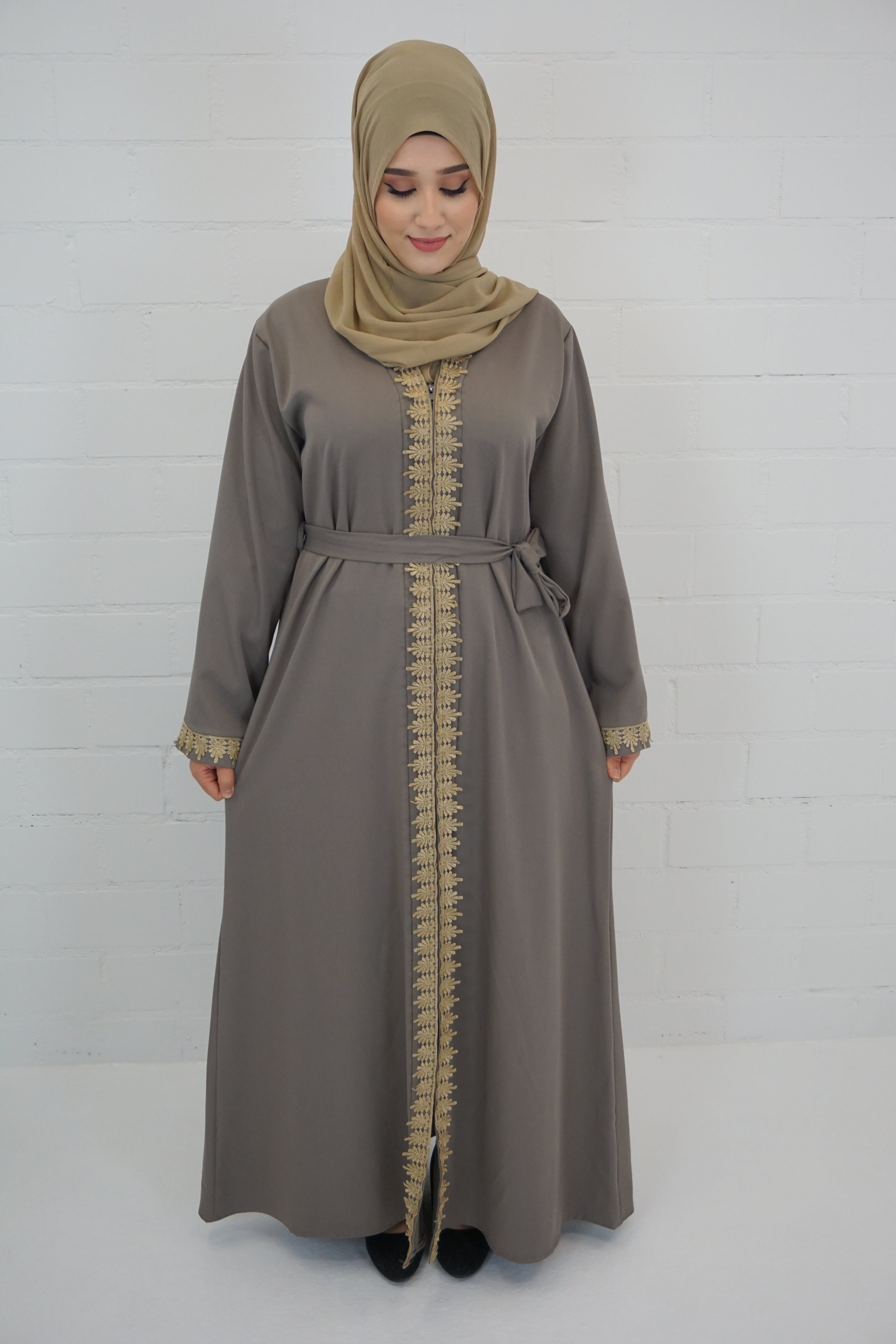 Abaya Faheema Taupe