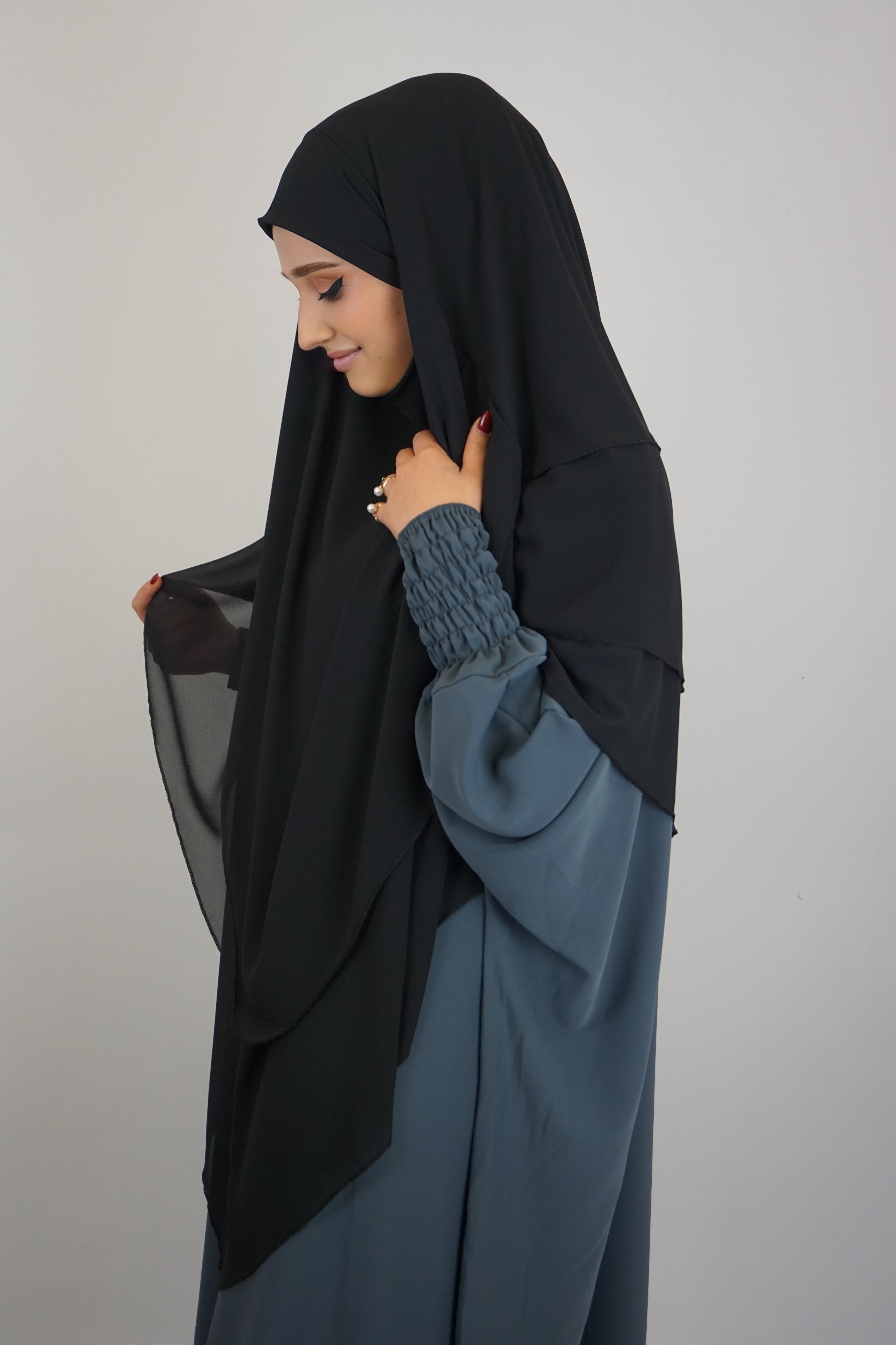Khimar 3-lagig Schwarz