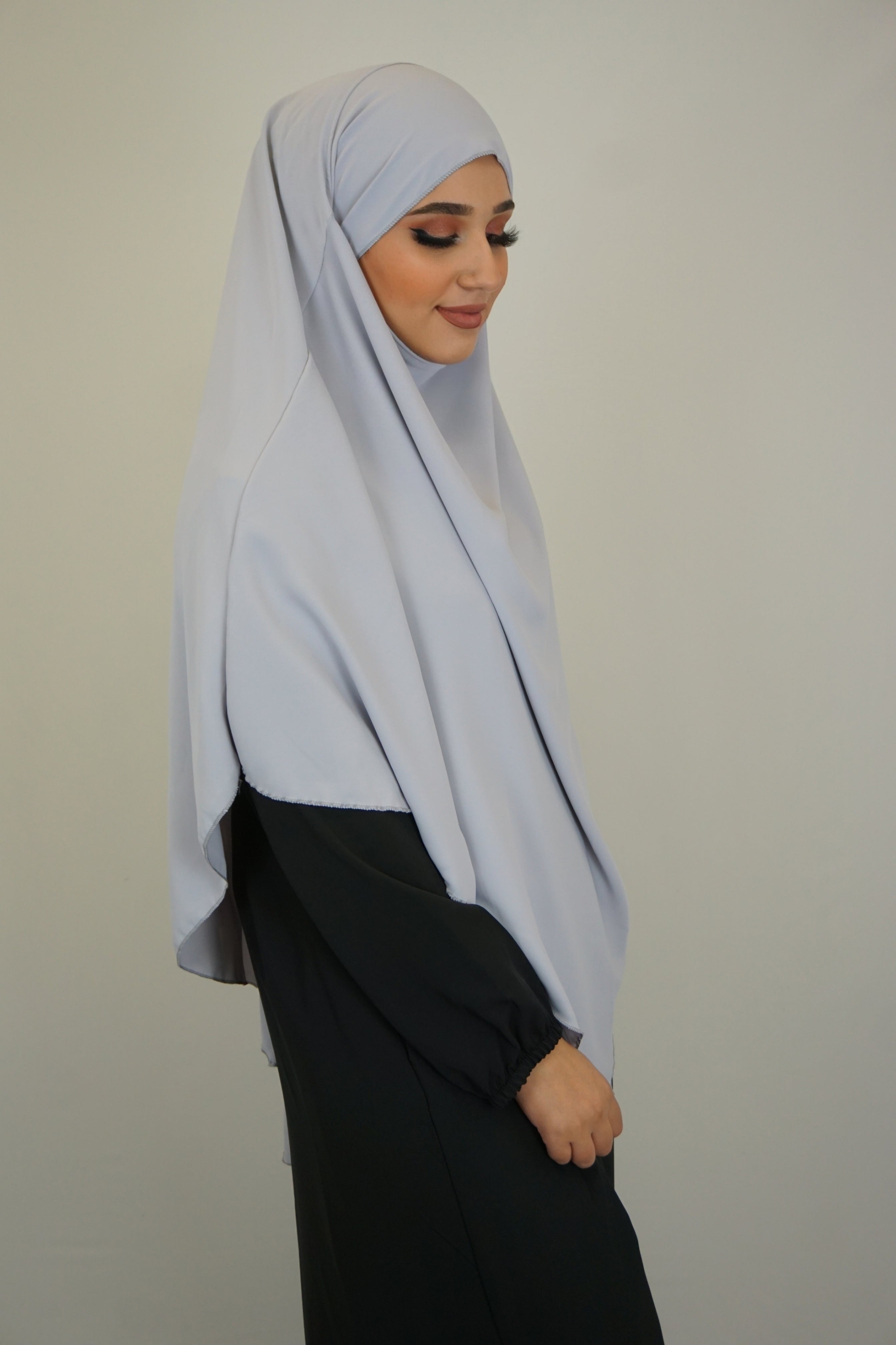 Medina Khimar 1-lagig Silbergrau