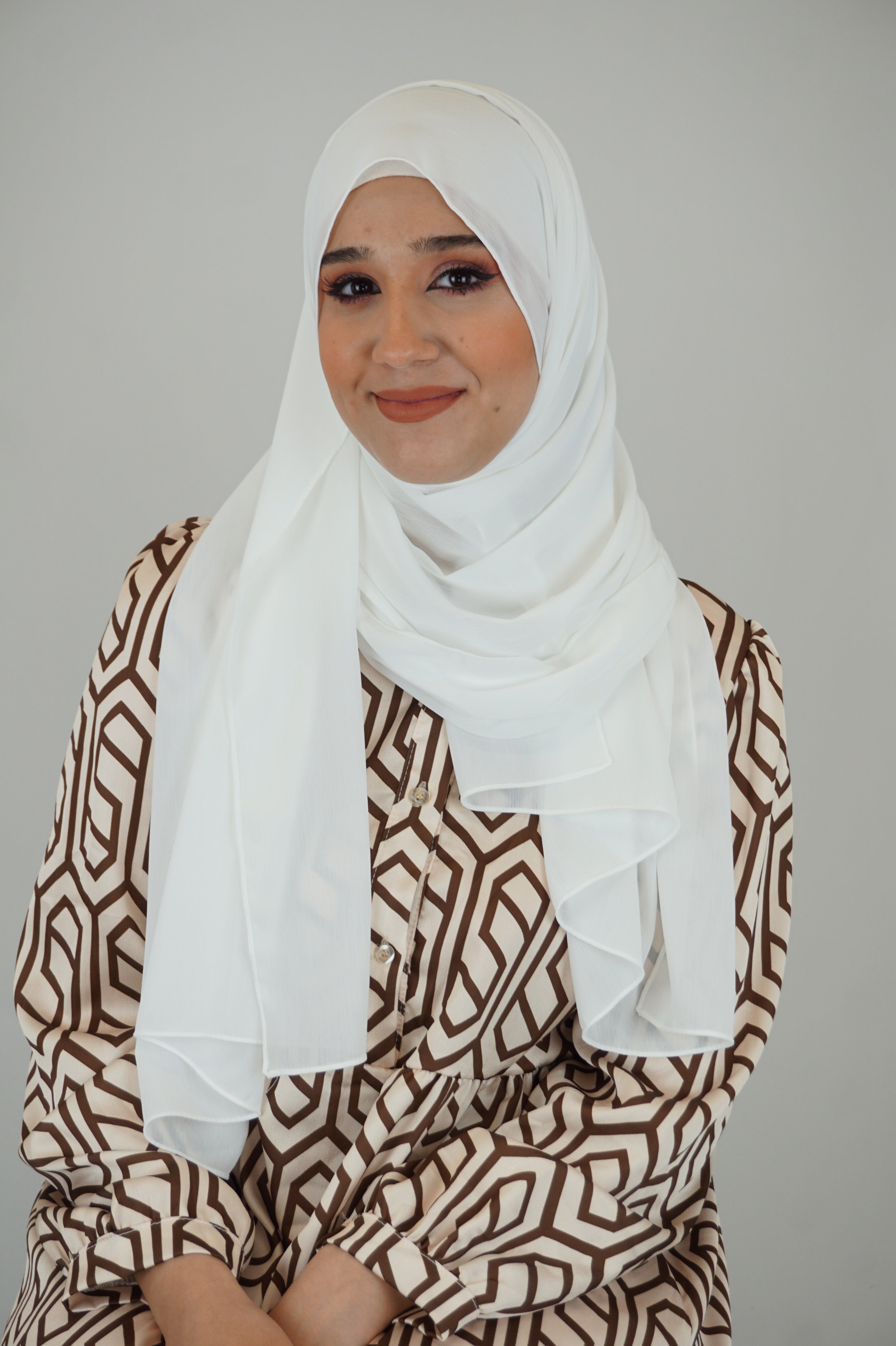 Crinkle Premium Chiffon Hijab Weiß