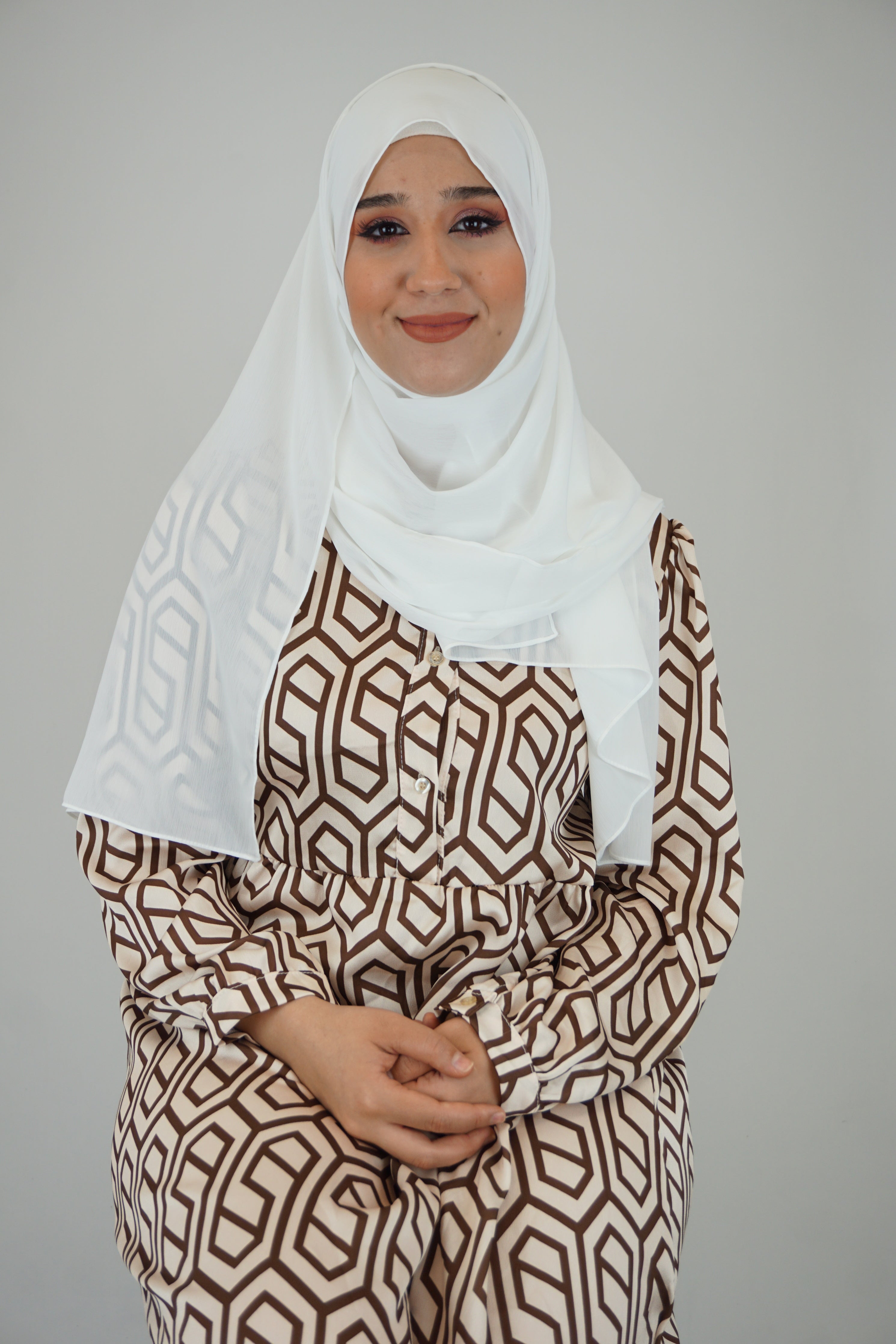 Crinkle Premium Chiffon Hijab Weiß