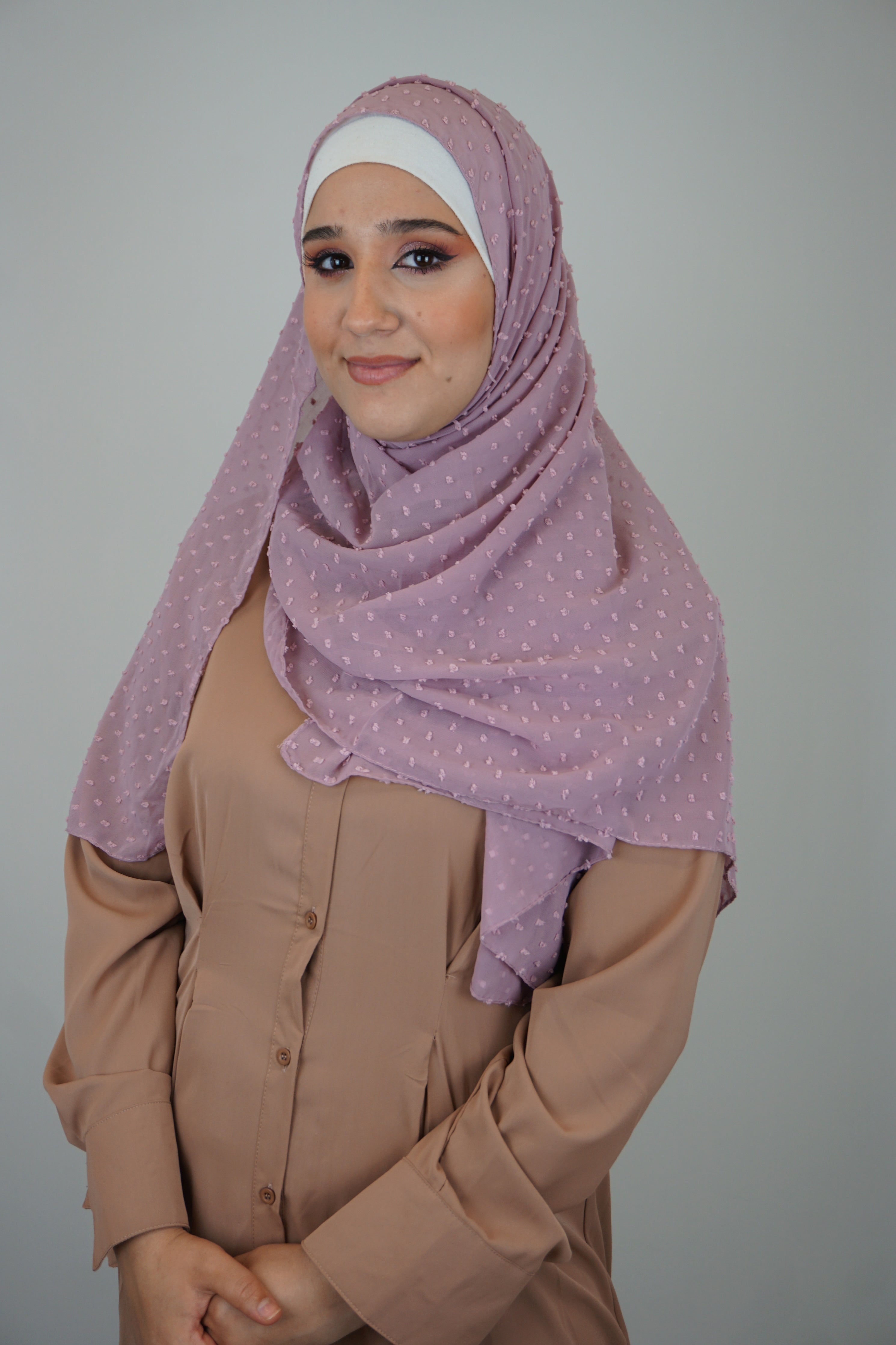 Premium Chiffon 3D Hijab Violettrosa