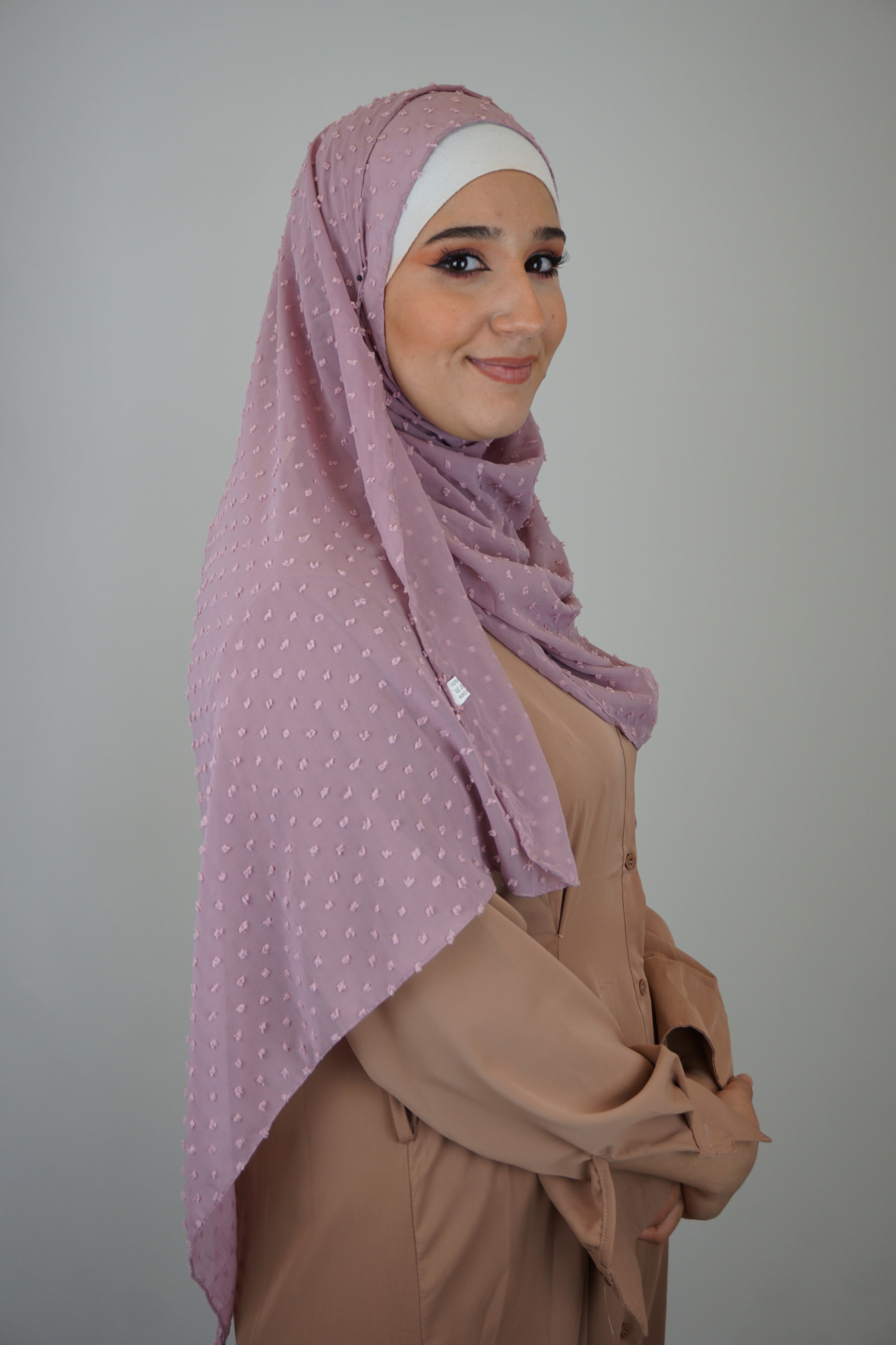 Premium Chiffon 3D Hijab Violettrosa