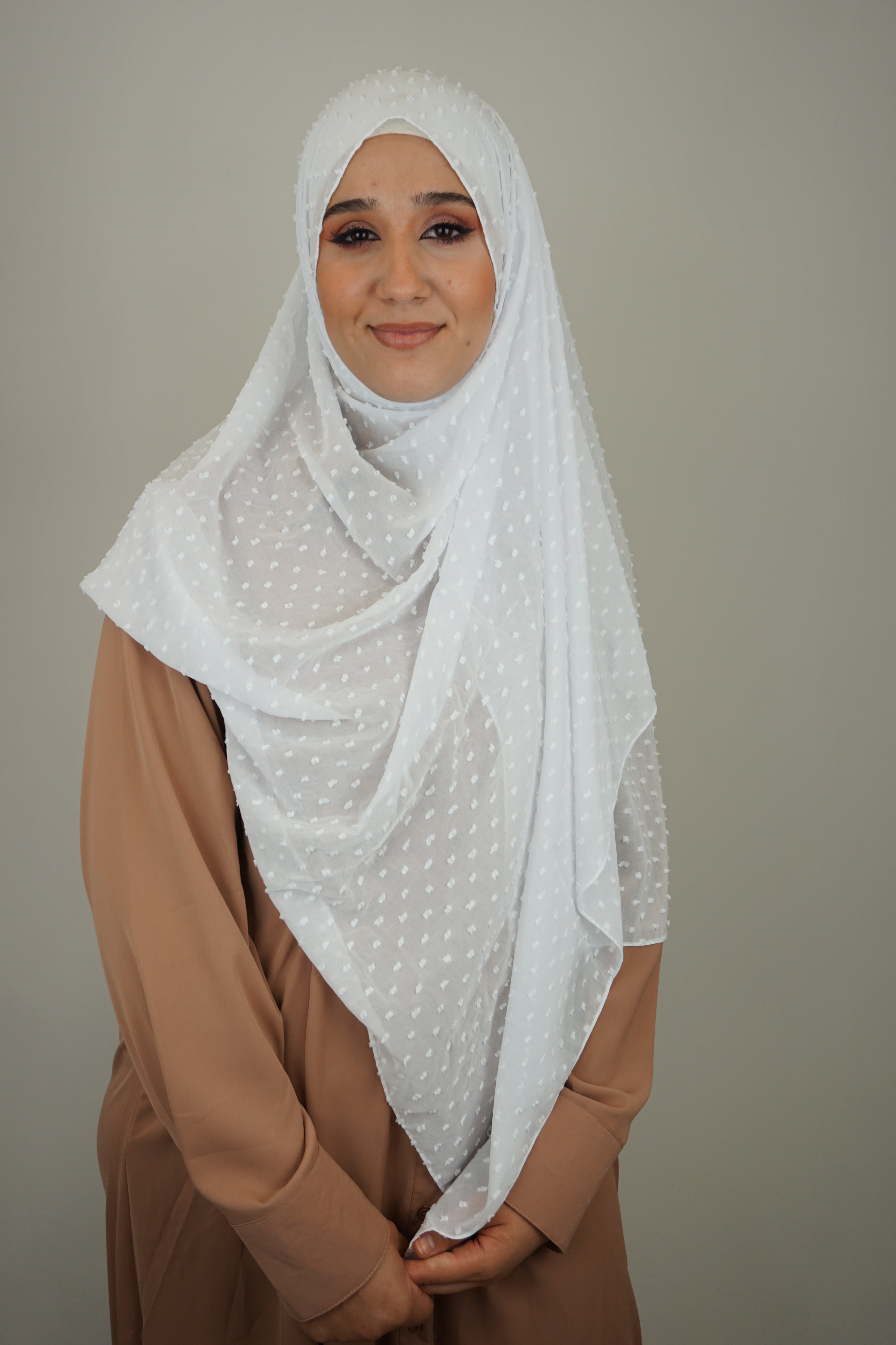 Premium Chiffon 3D Hijab Weiß
