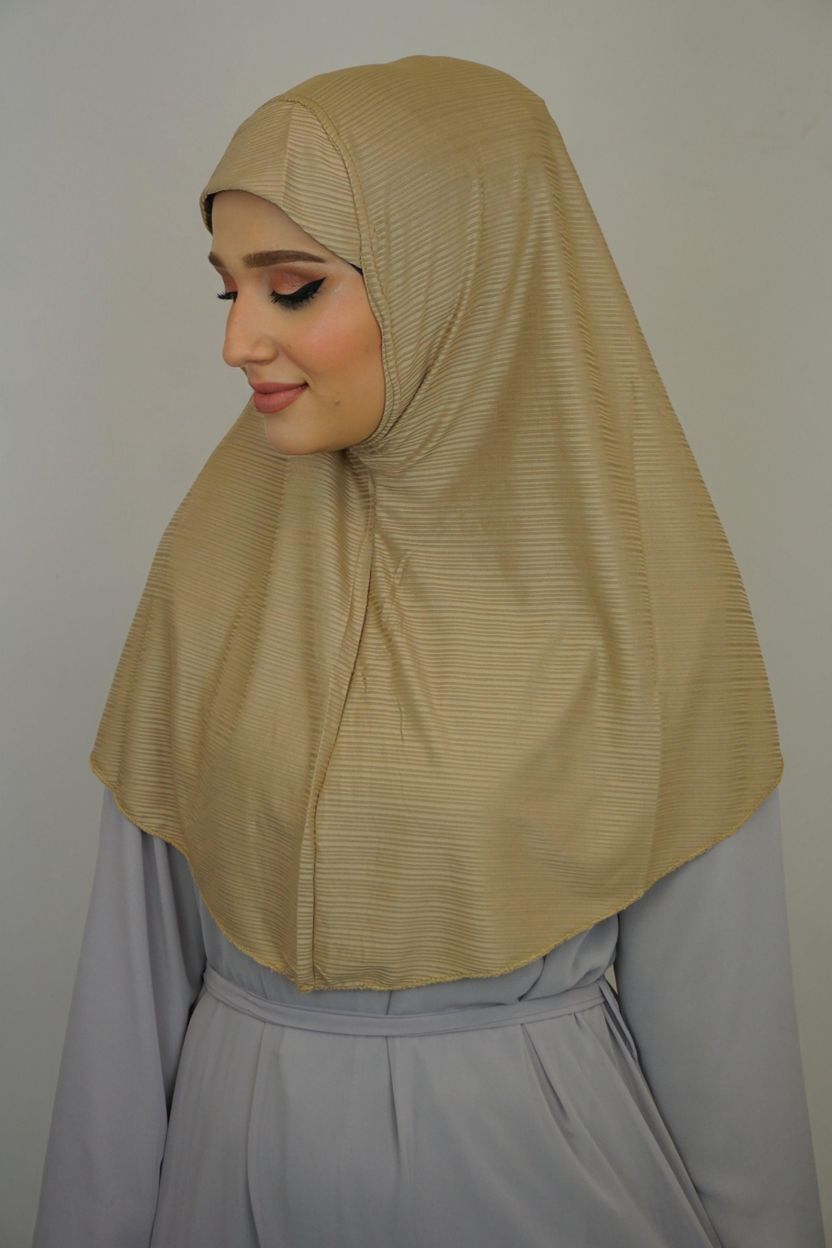 Jersey Ripped FertigHijab Dunkelbeige