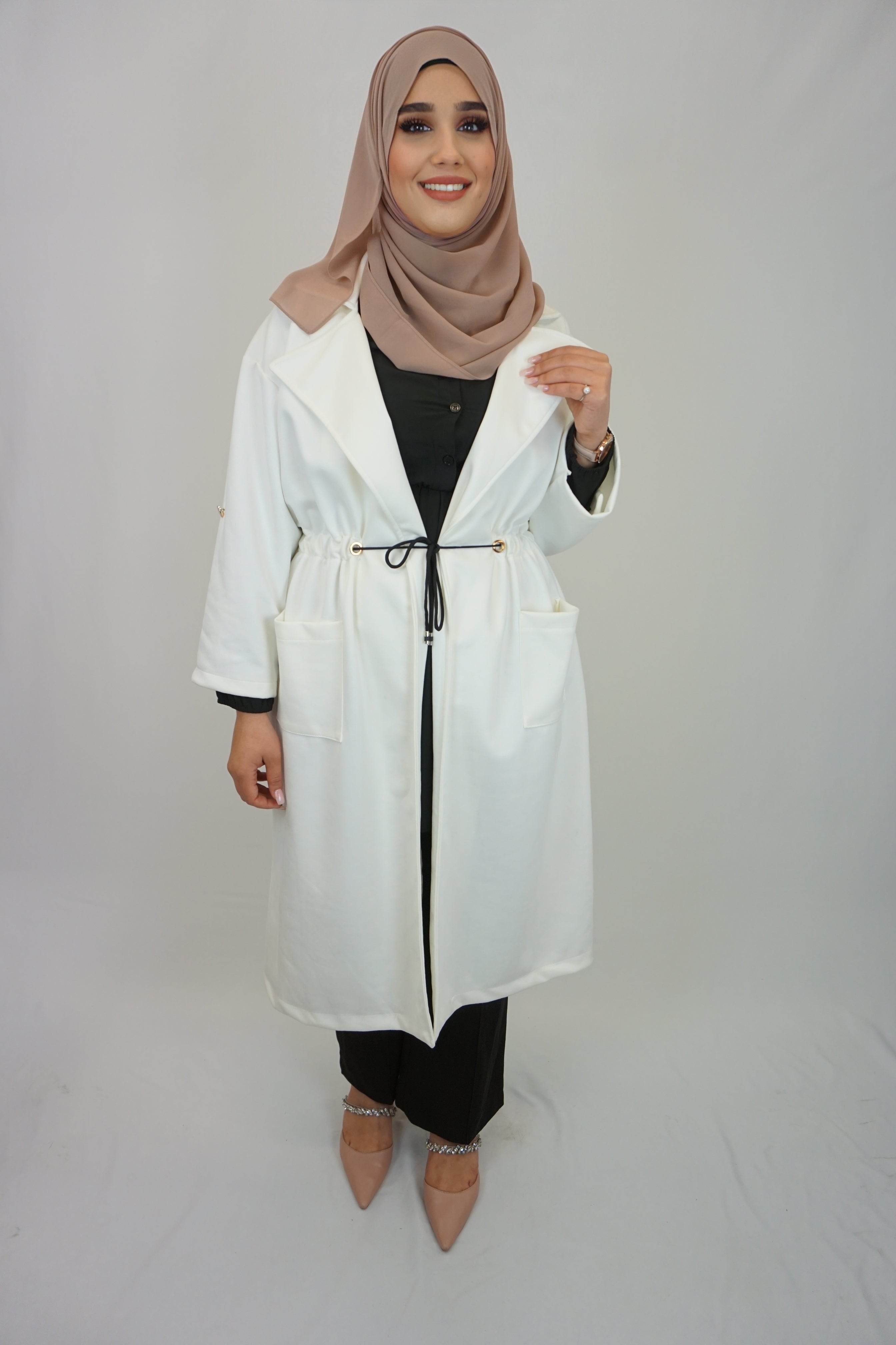 Maxi Cardigan Amla Weiß