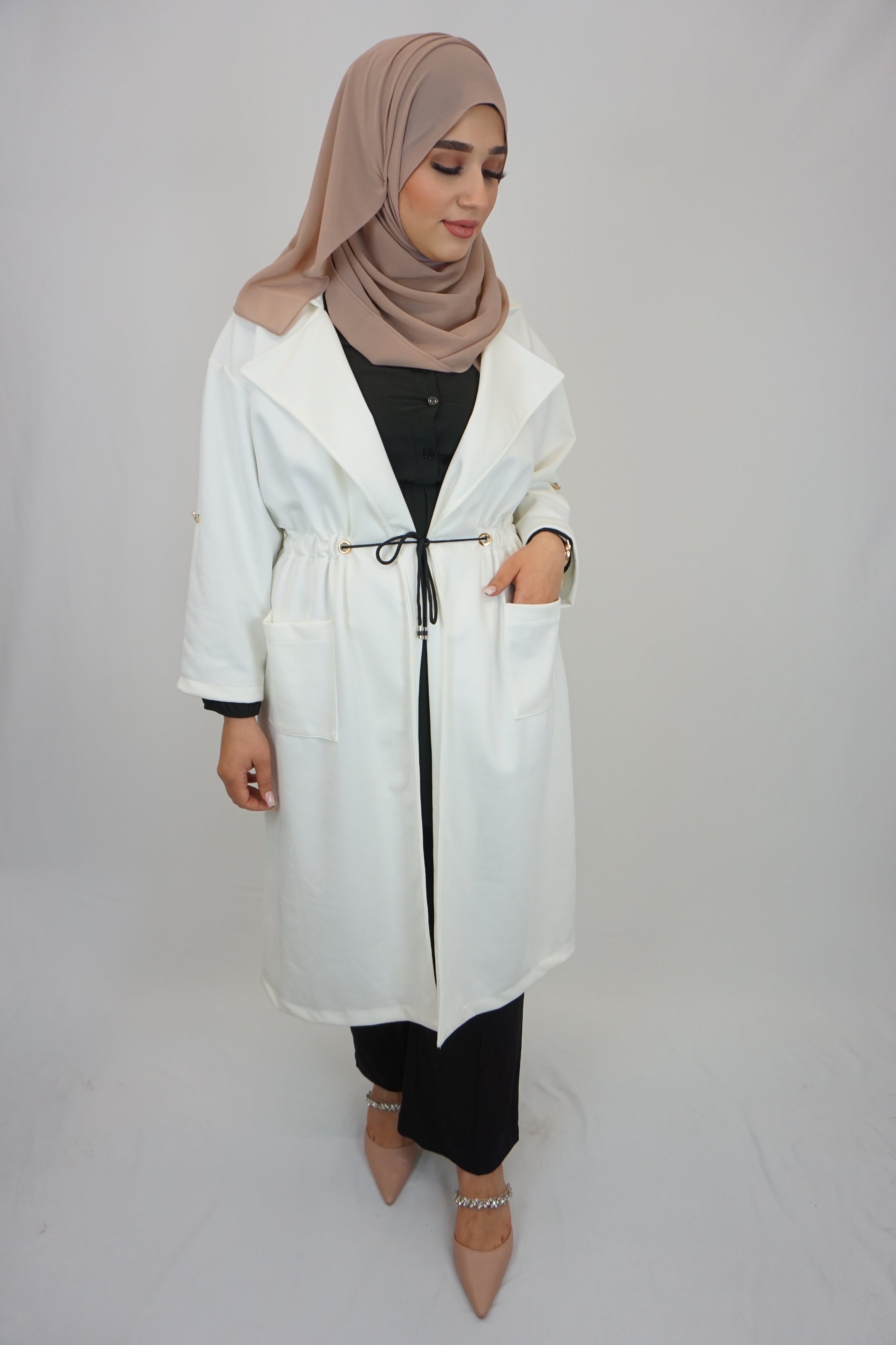 Maxi Cardigan Amla Weiß