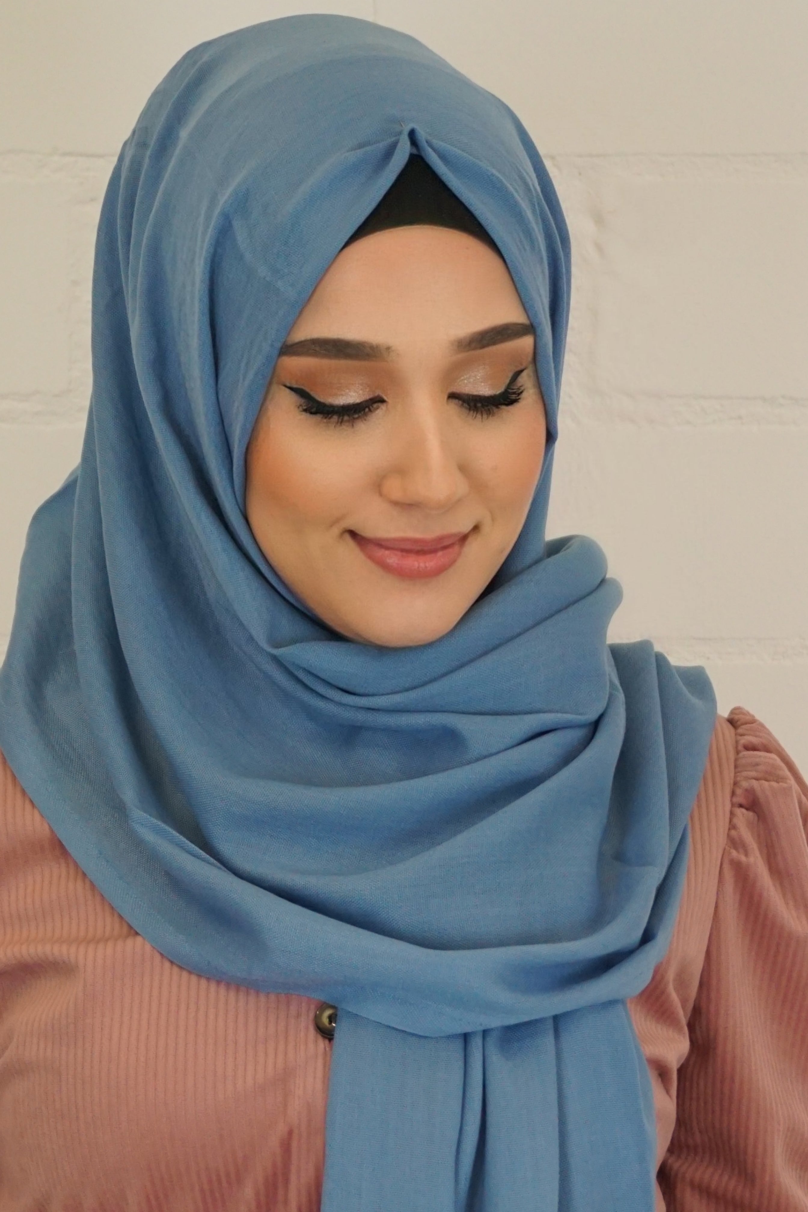 Baumwoll Hijab Almaz Jeansblau