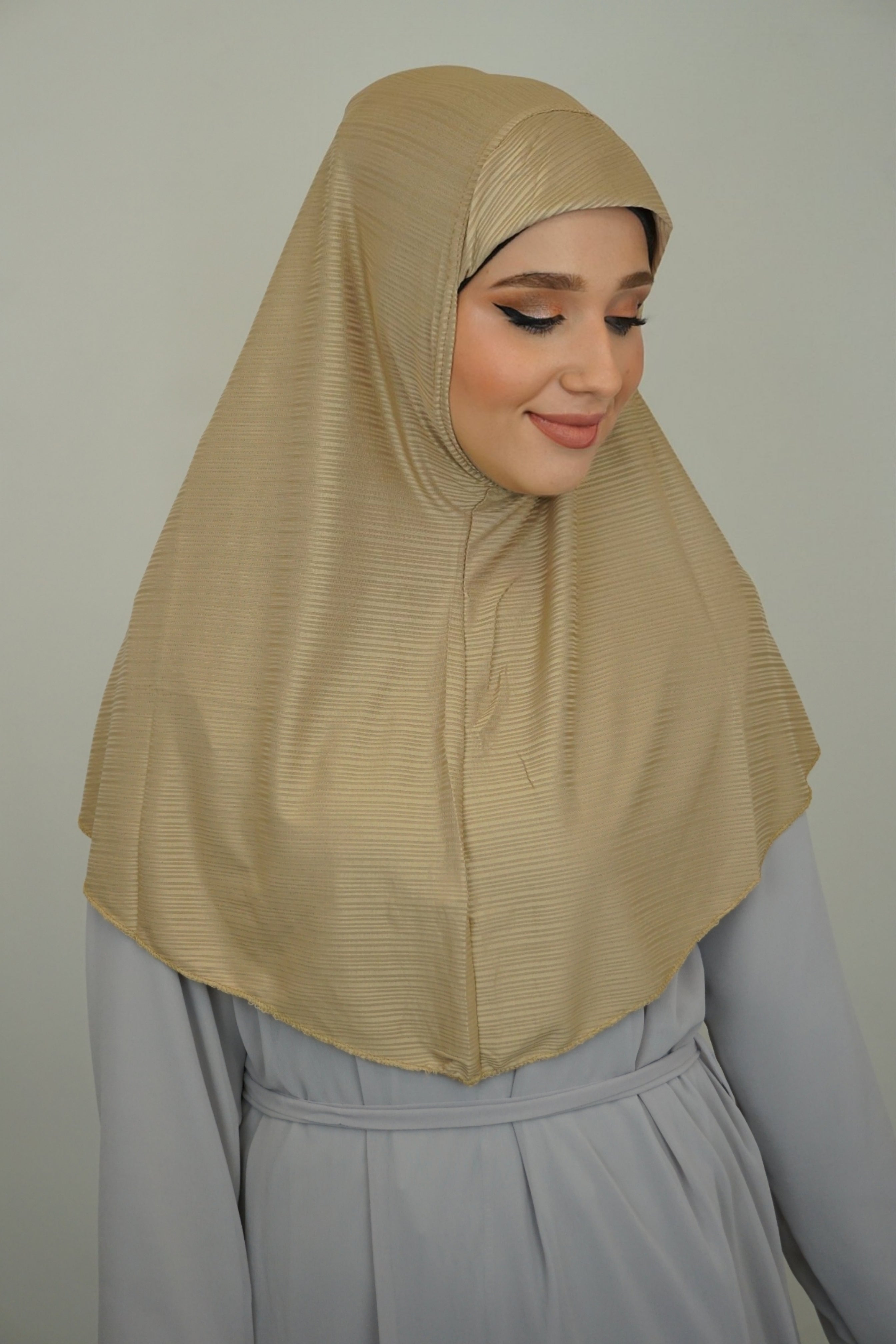 Jersey Ripped FertigHijab Dunkelbeige