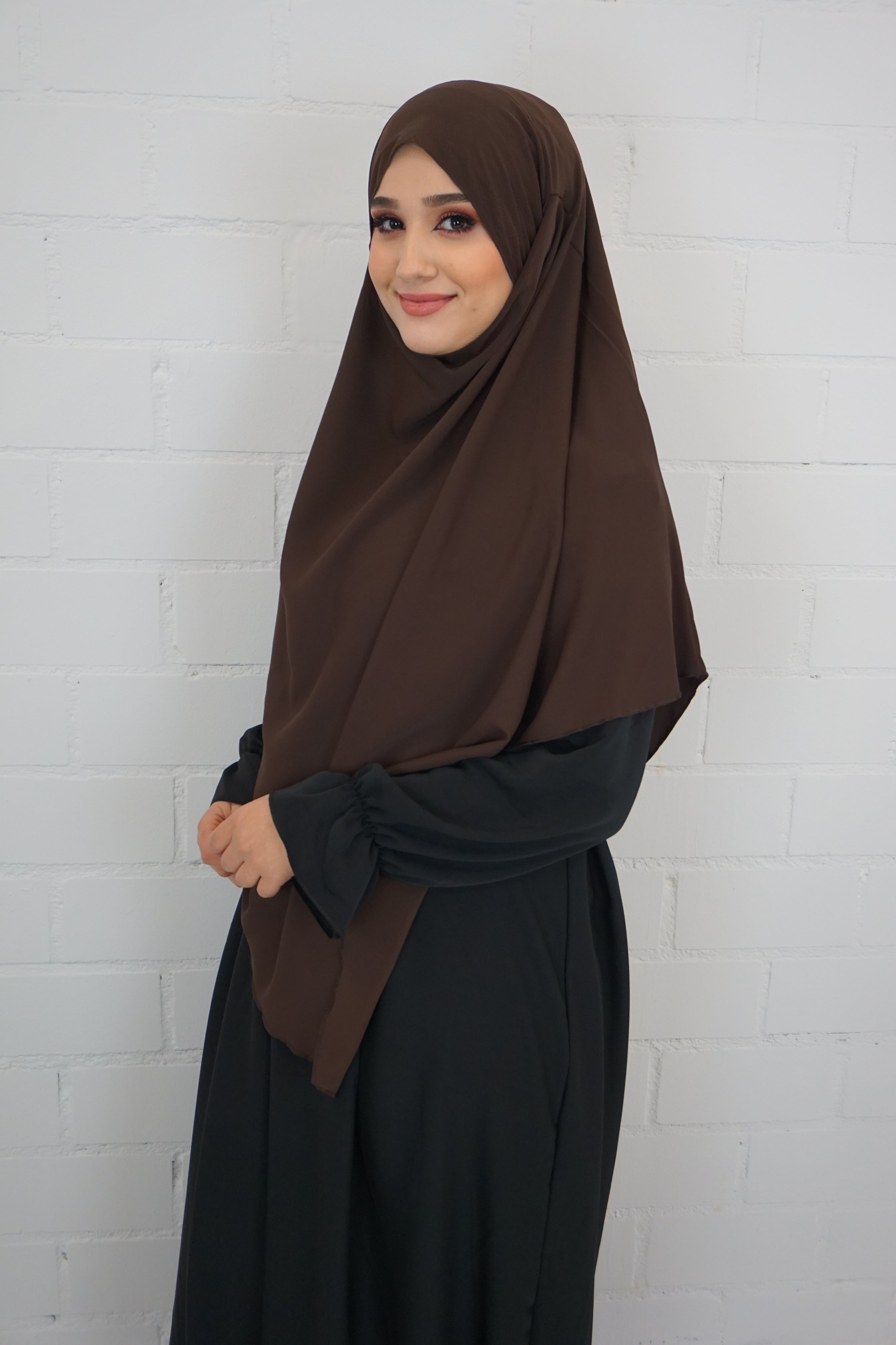 Medina Khimar 1-lagig Dunkelbraun