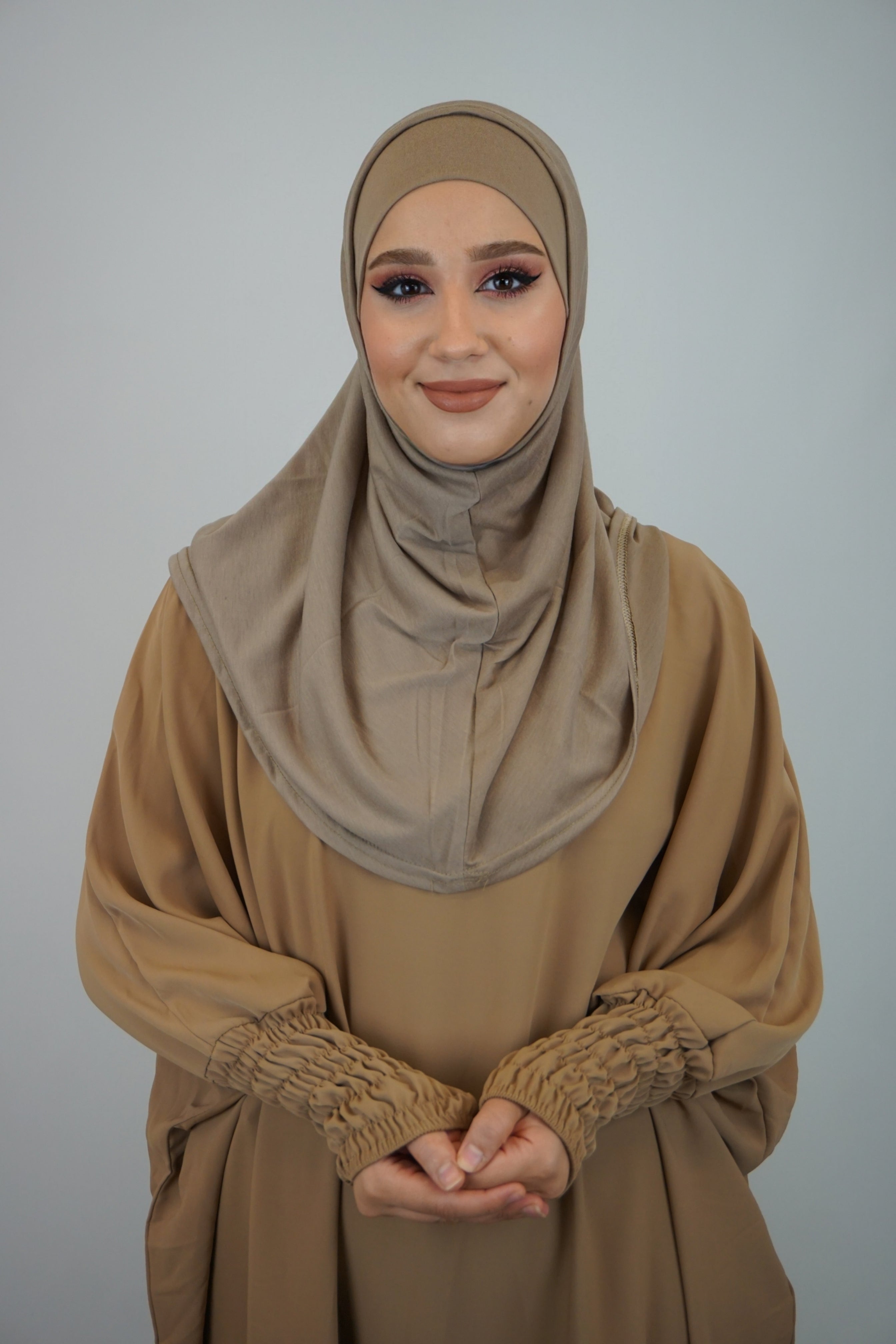 Jersey FertigHijab Zwei-Teiler Braun