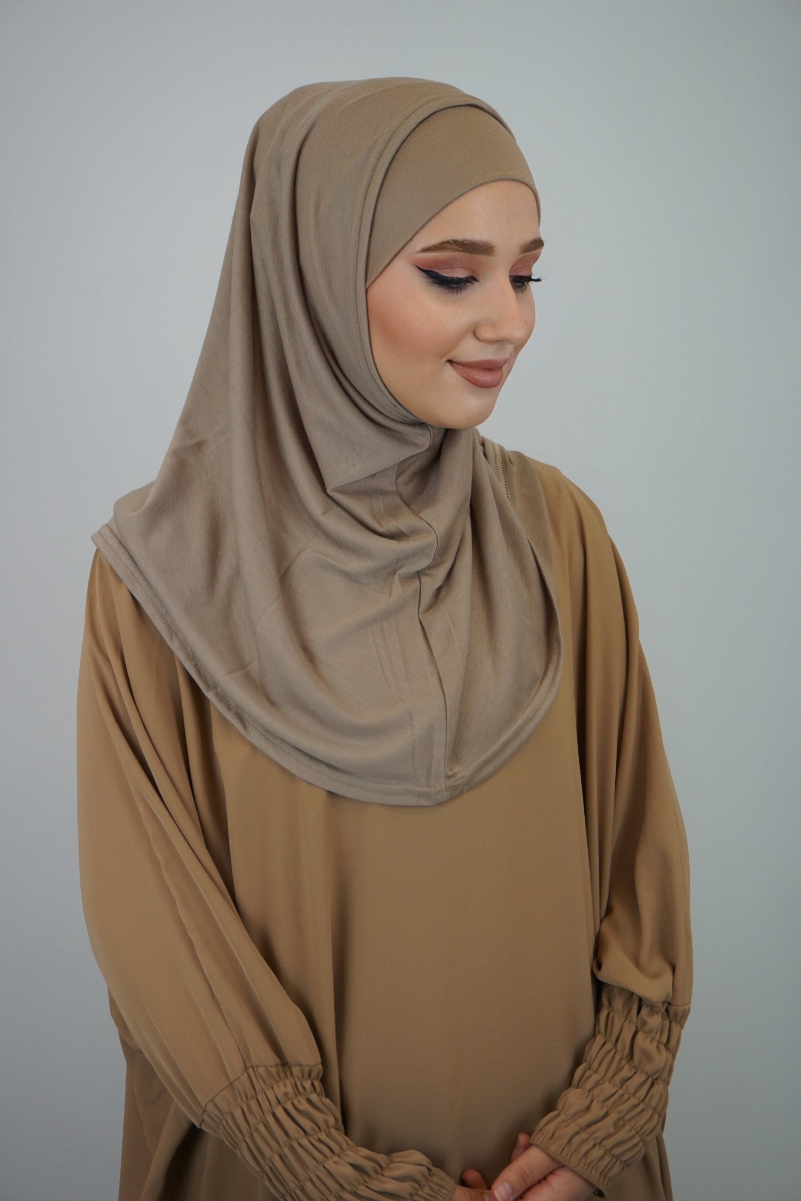 Jersey FertigHijab Zwei-Teiler Braun