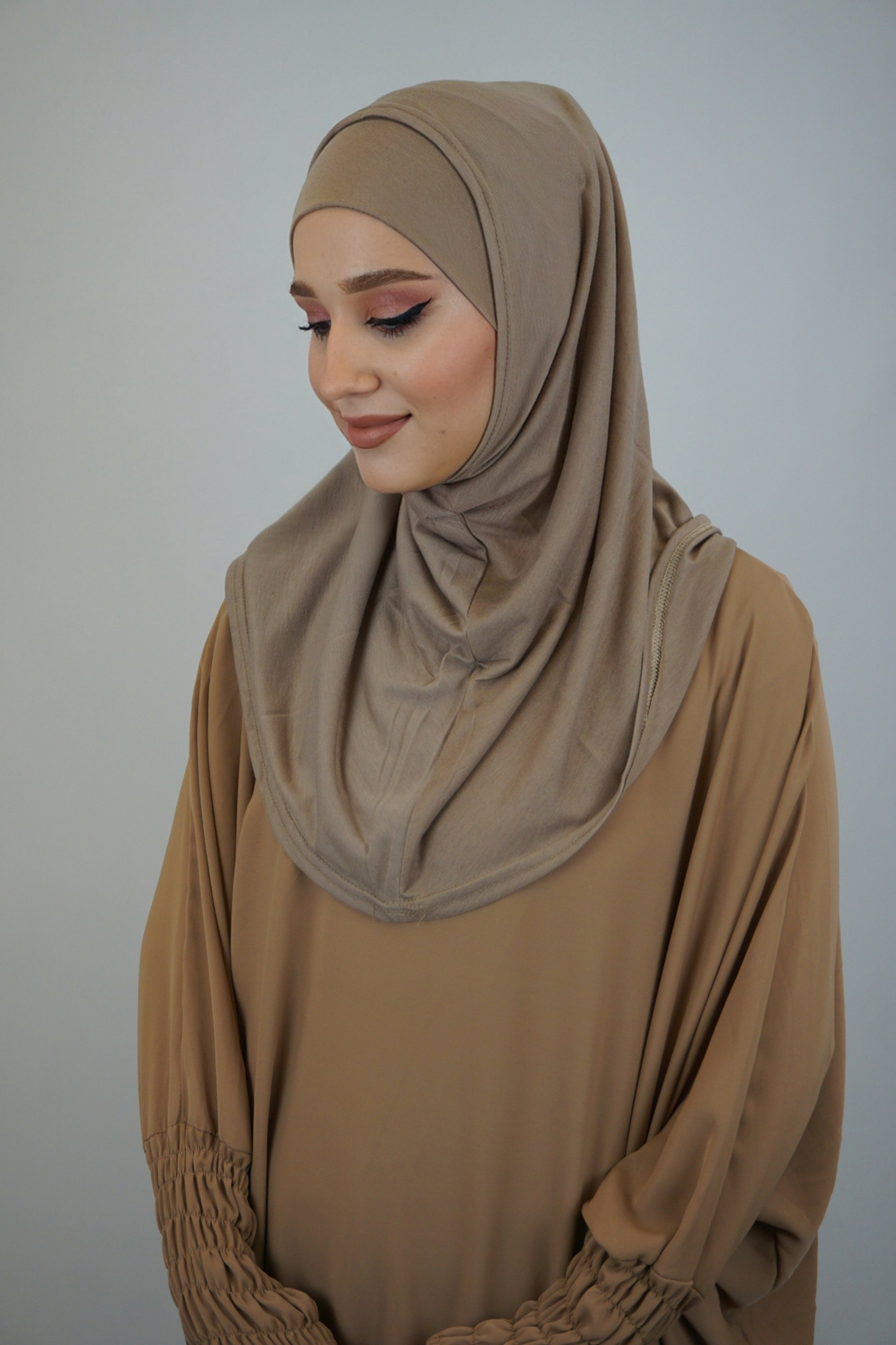 Jersey FertigHijab Zwei-Teiler Braun