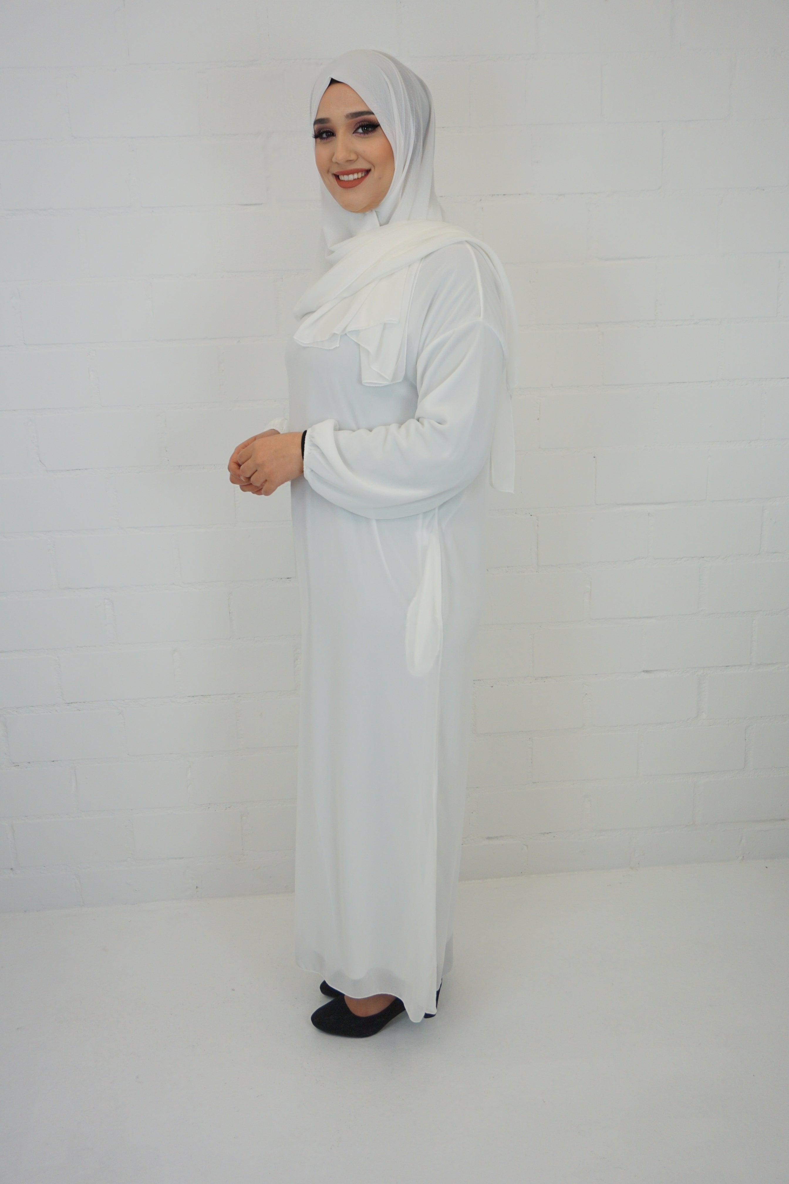 Basic Abaya 2 Weiss
