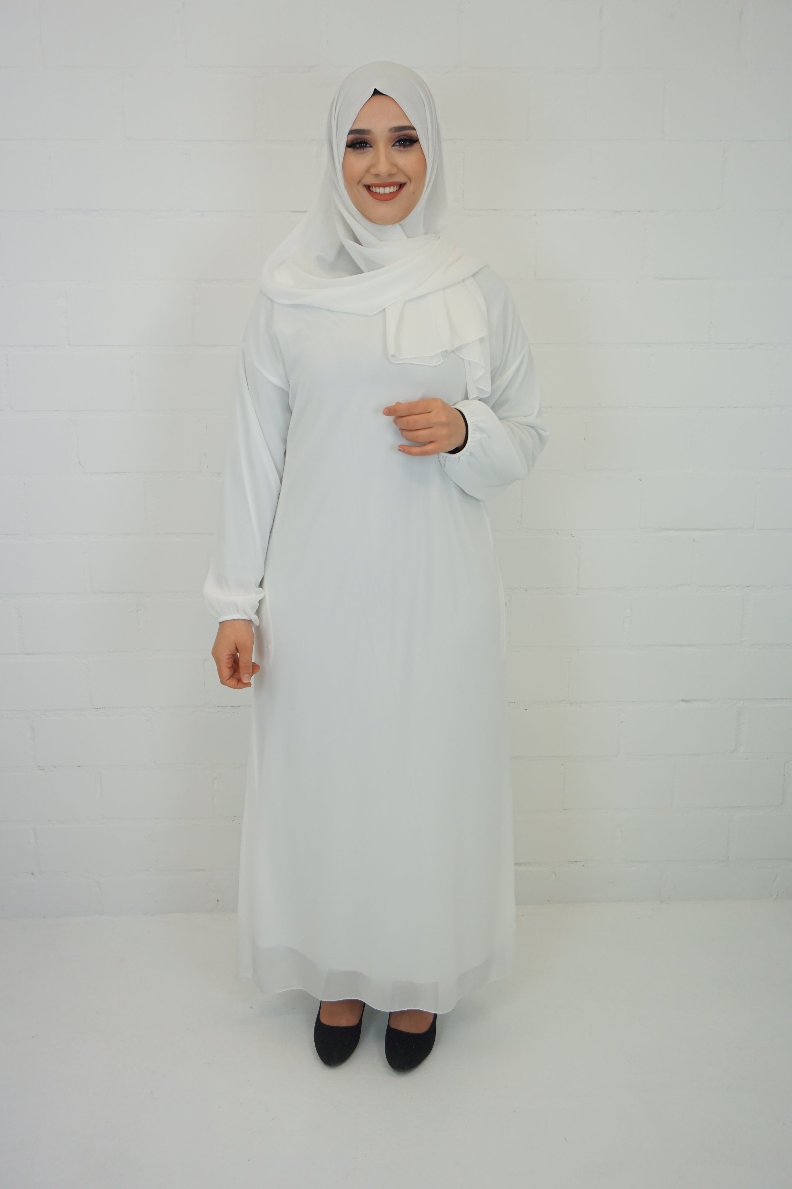 Basic Abaya 2 Weiss