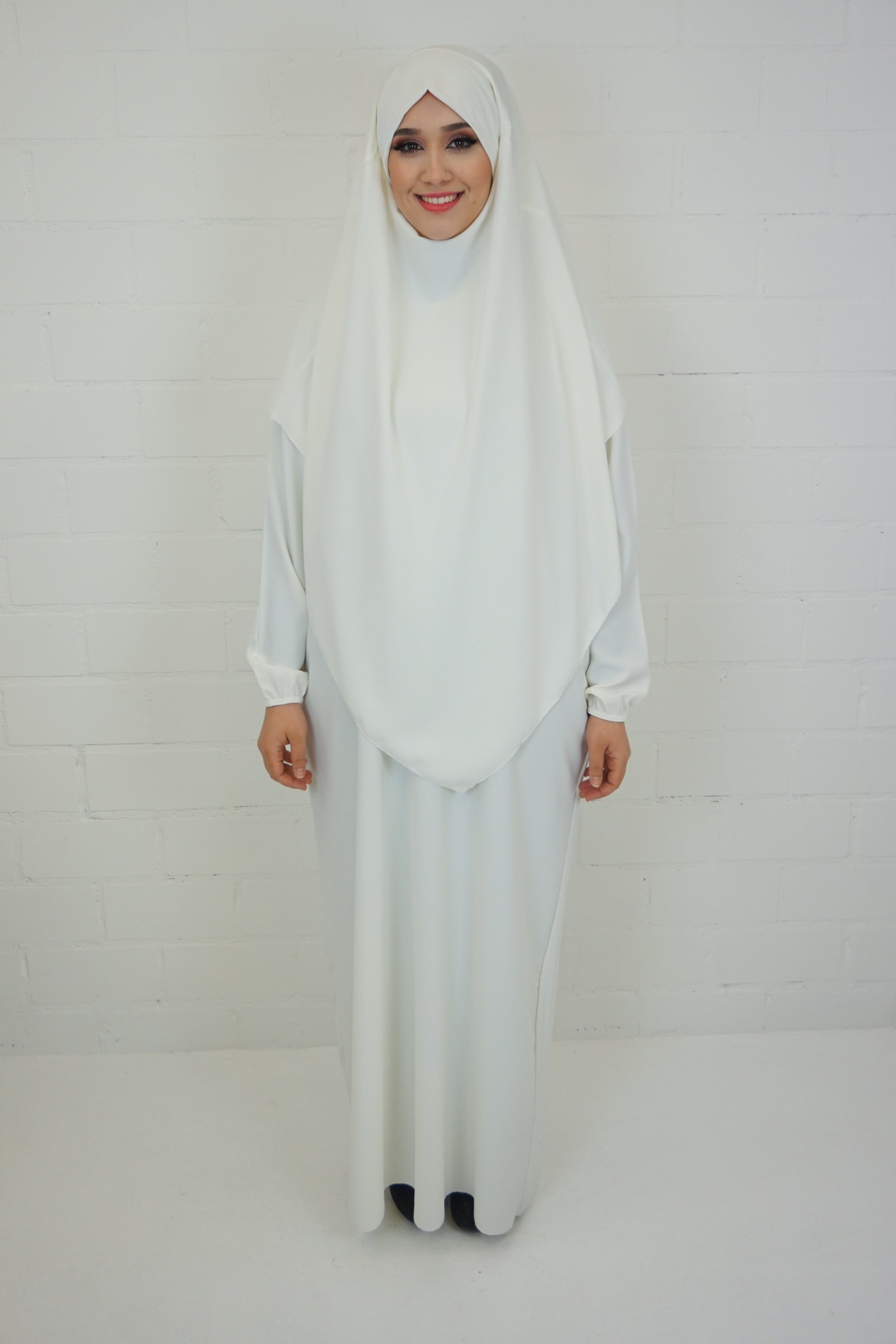Khimar-Abaya Weiss