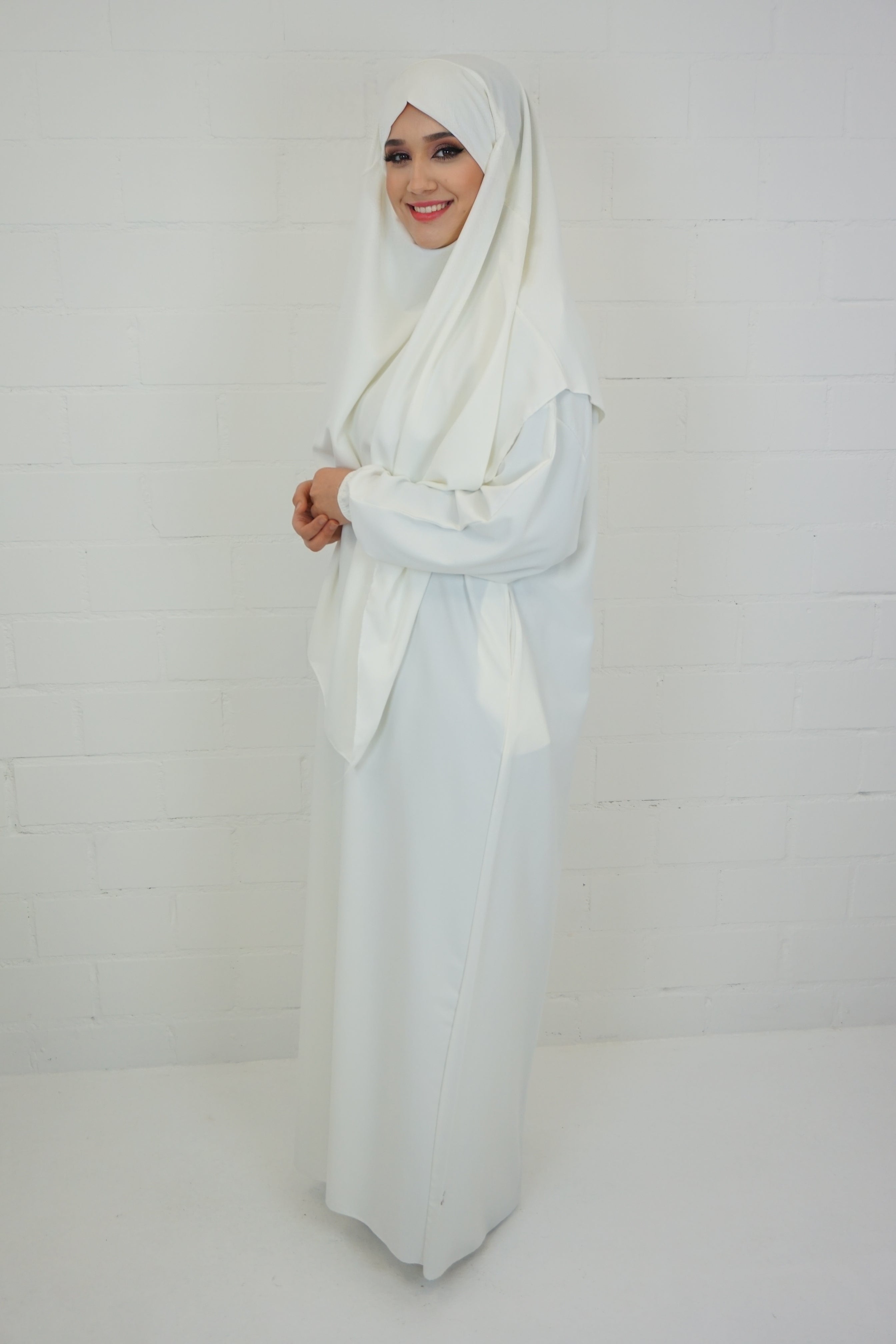 Khimar-Abaya Weiss