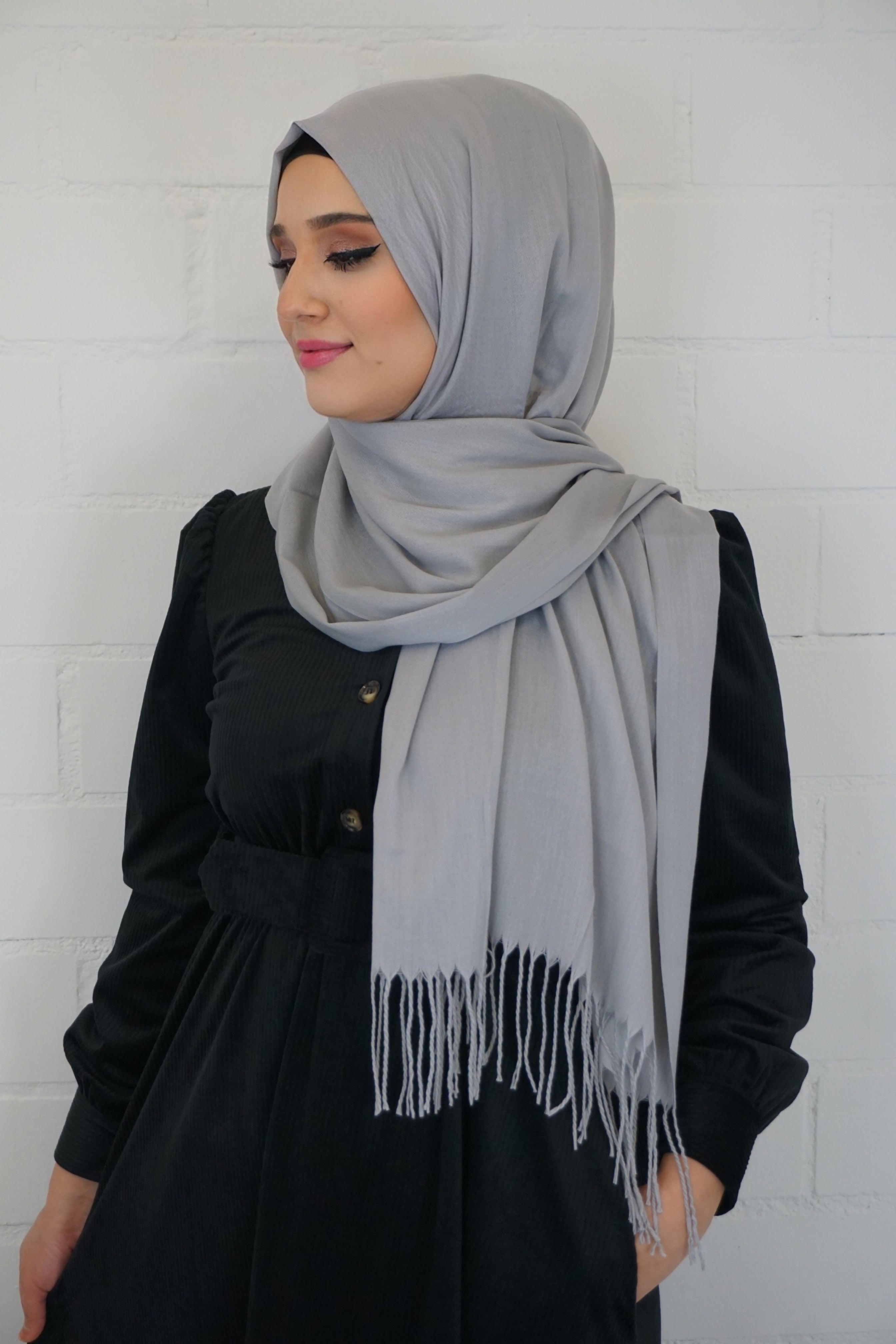 Baumwoll Hijab Almaz Hellgrau