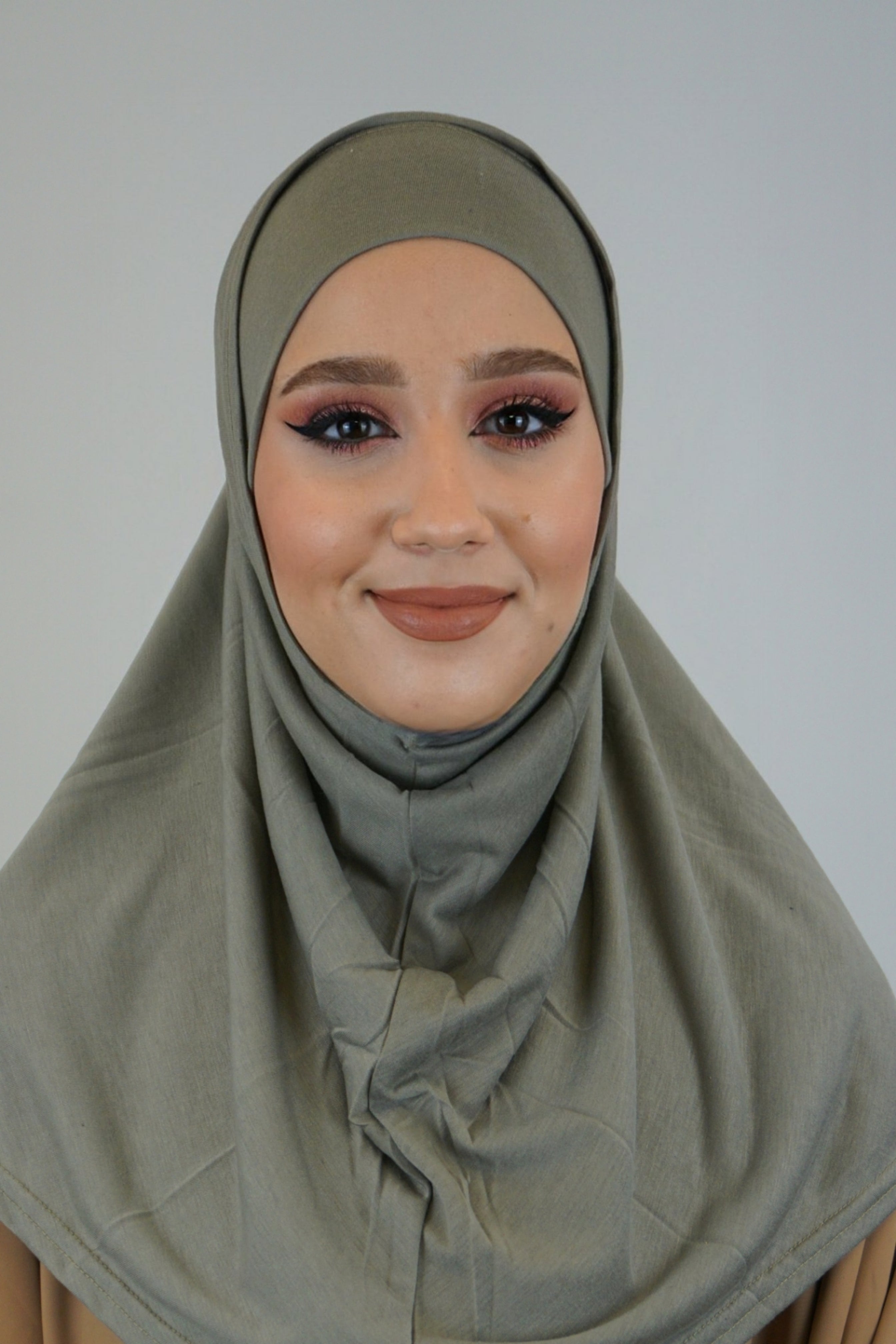 Jersey FertigHijab Zwei-Teiler Olivgrau