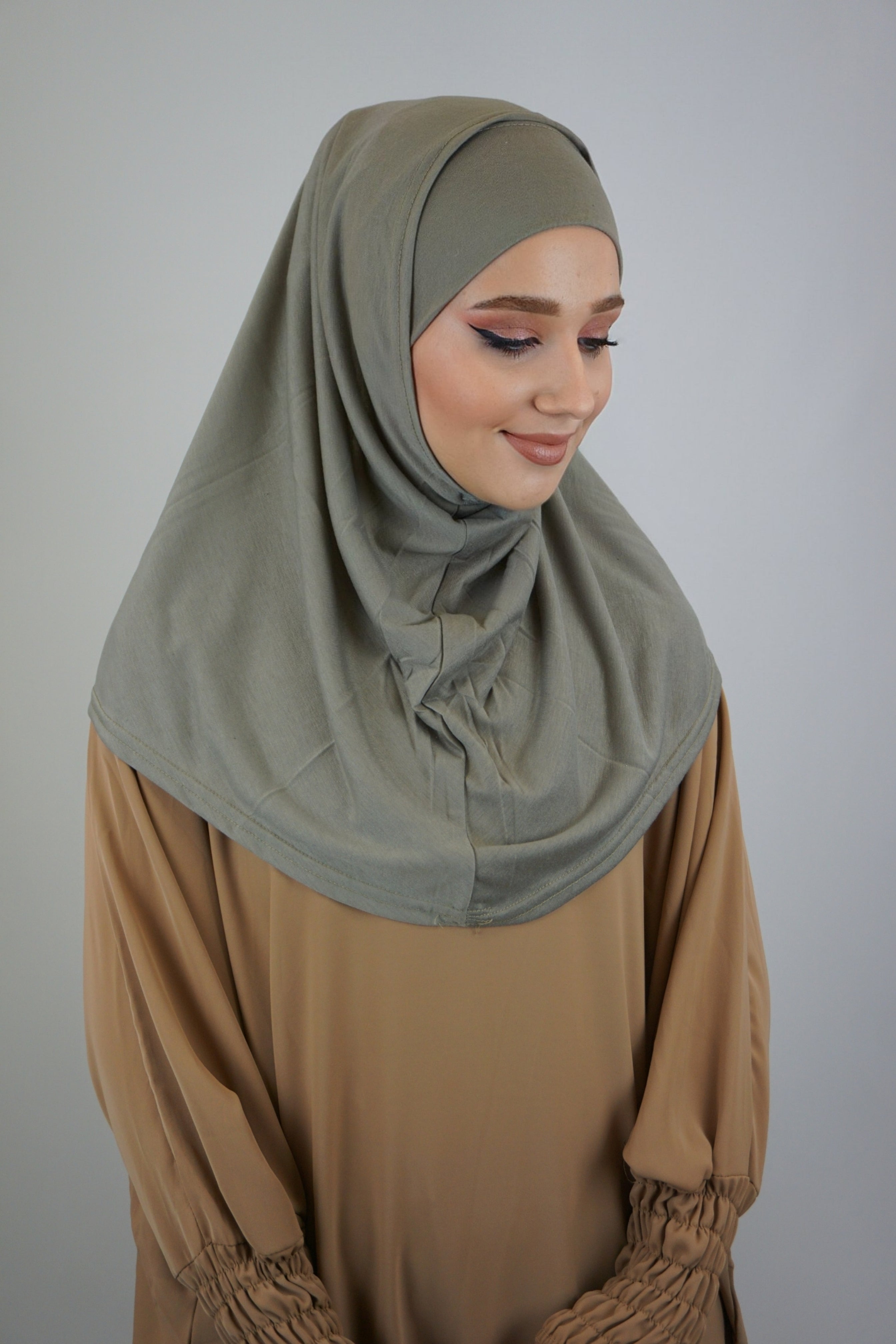 Jersey FertigHijab Zwei-Teiler Olivgrau