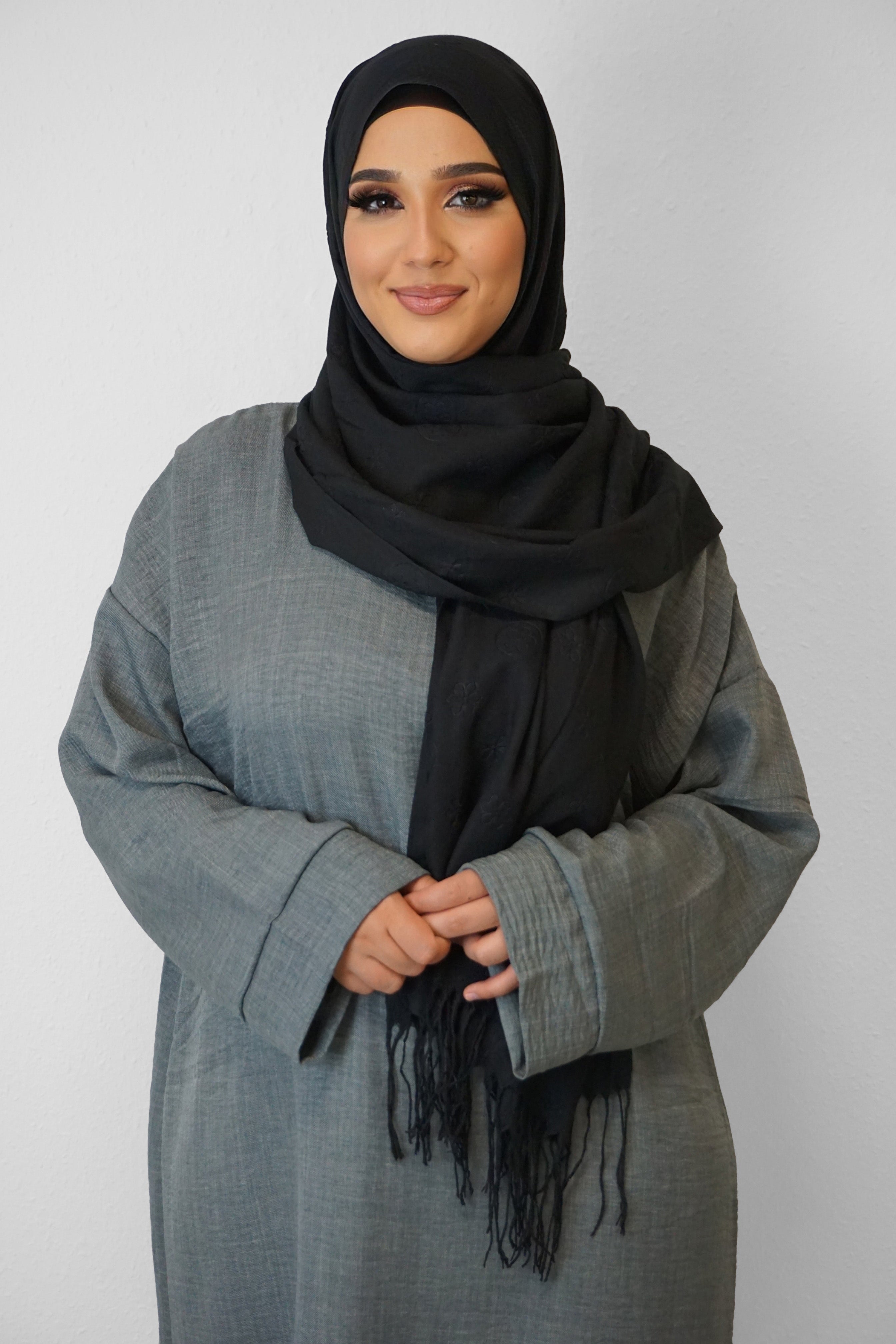 Baumwolle Hijab Zuhur Schwarz