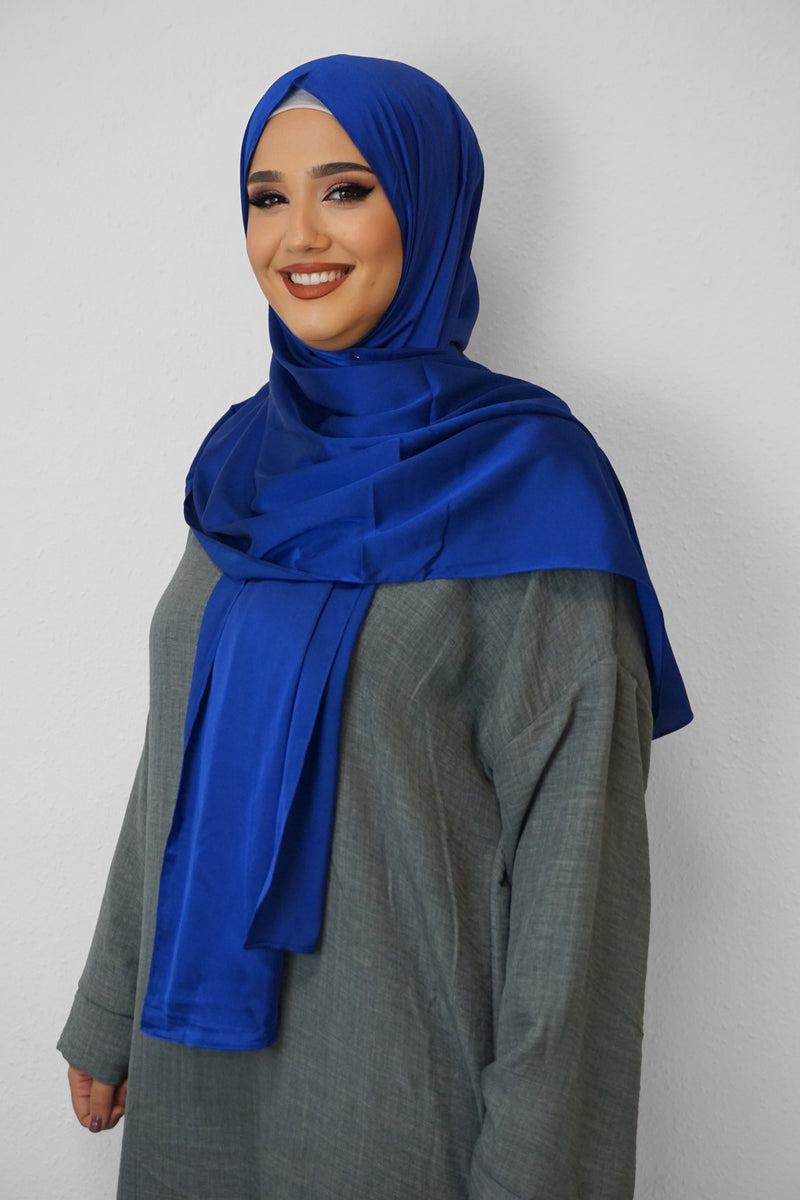 Satin Classic Hijab Royalblau