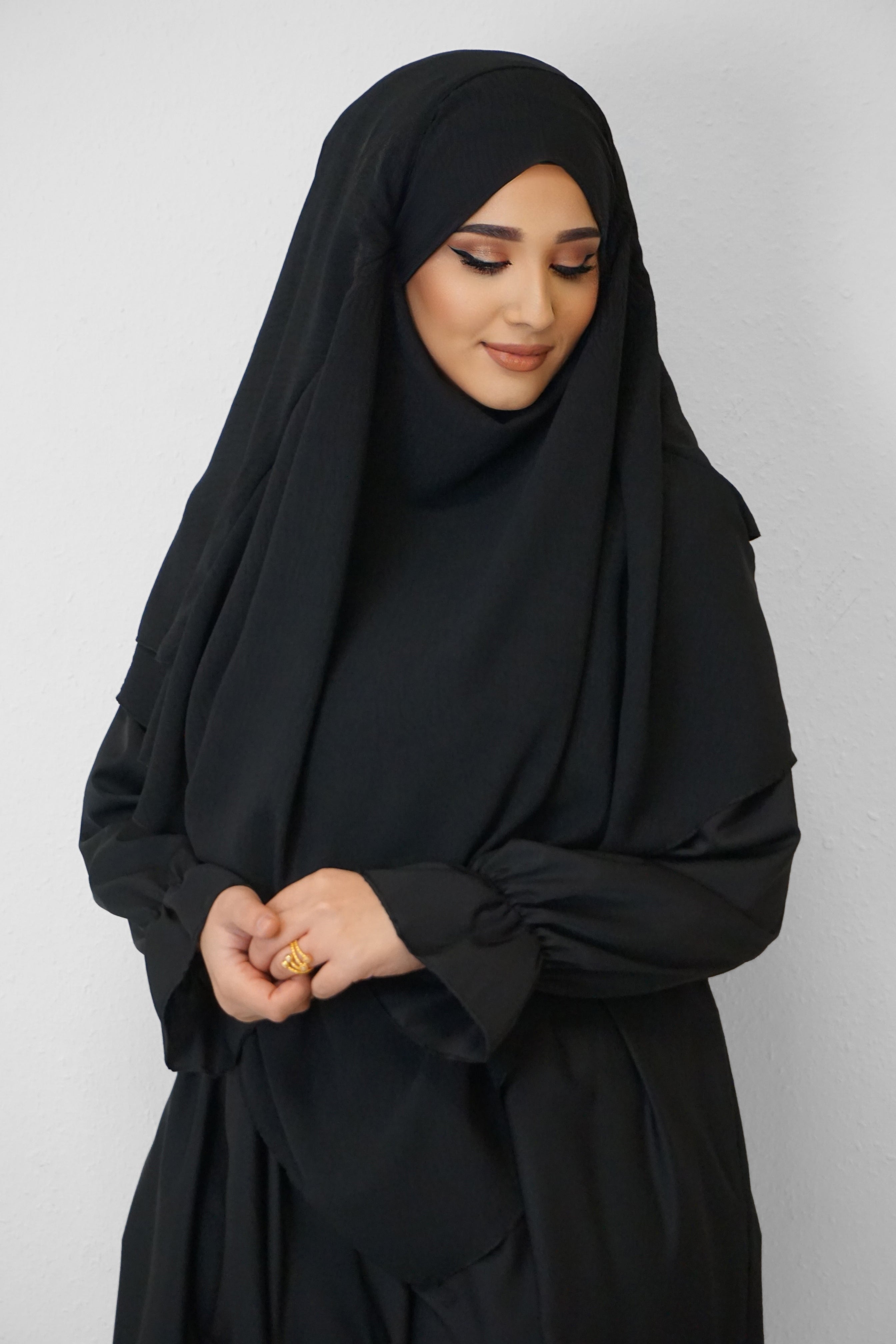 Jazz Khimar 2-lagig Schwarz