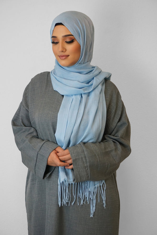 Baumwolle Hijab Zuhur Wasserblau