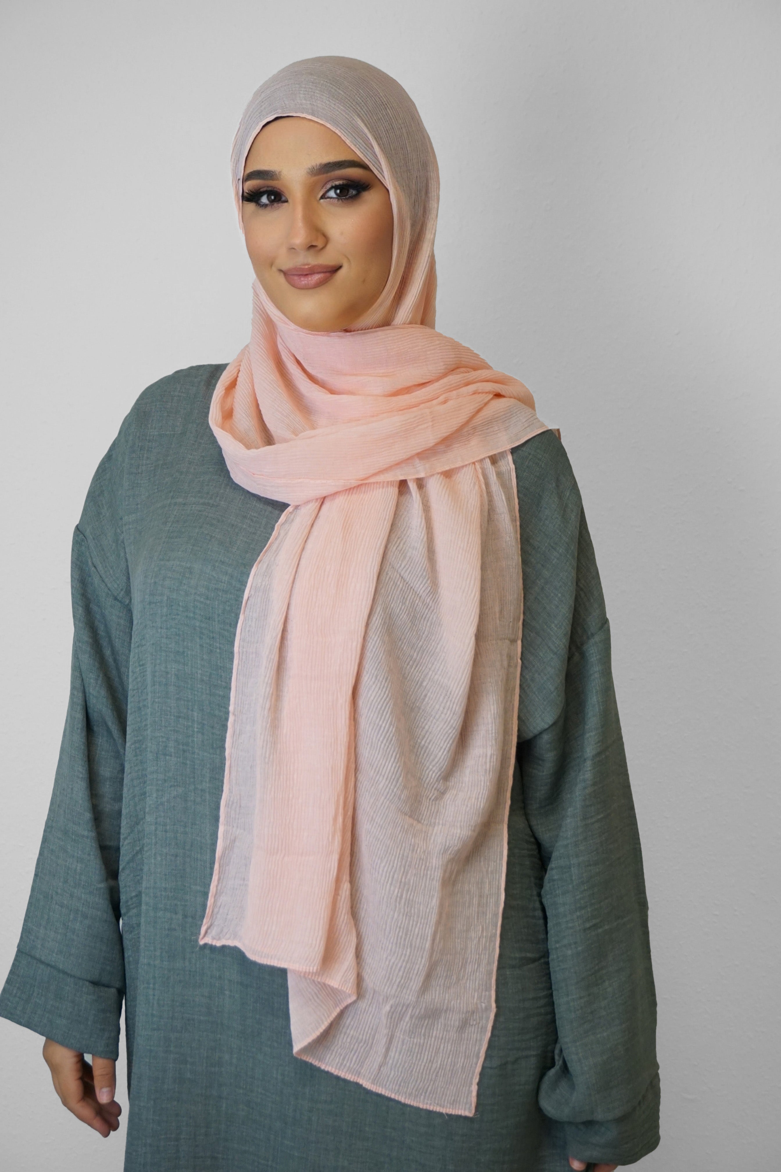 Baumwolle Crinkle-Hijab Rose