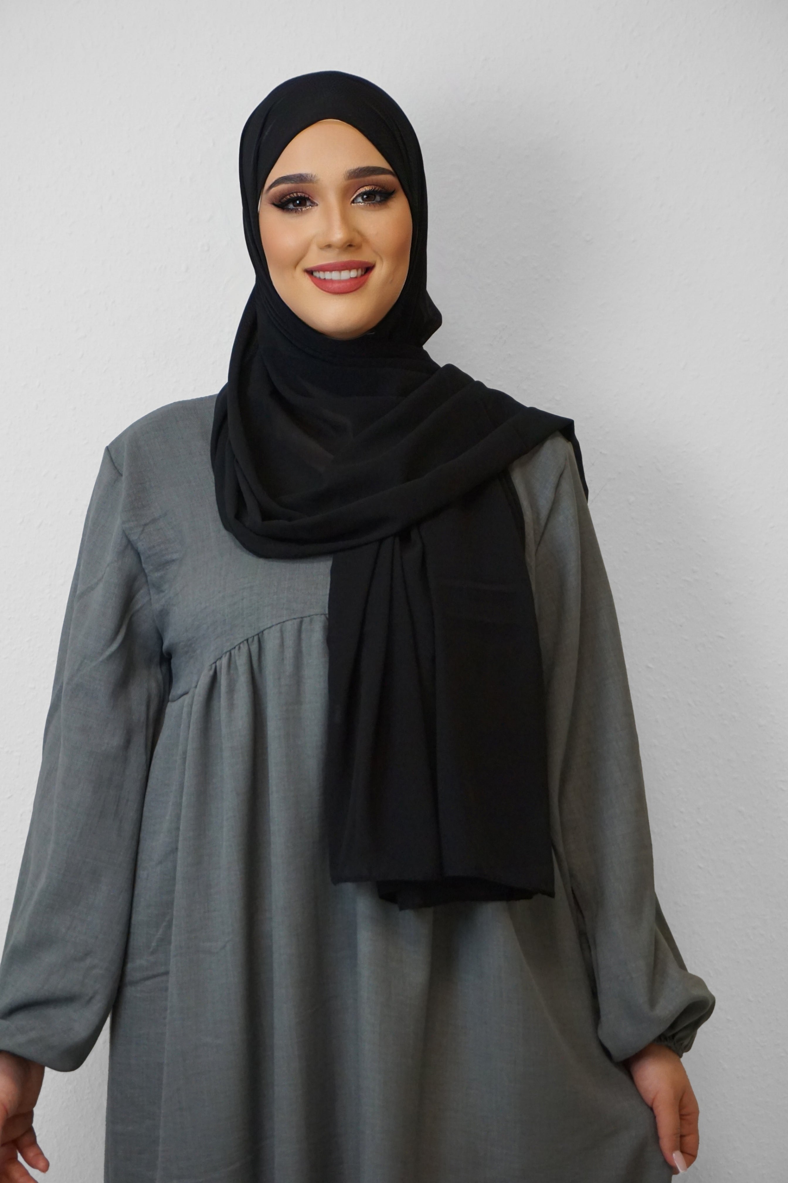 Chiffon XL Hijab Schwarz