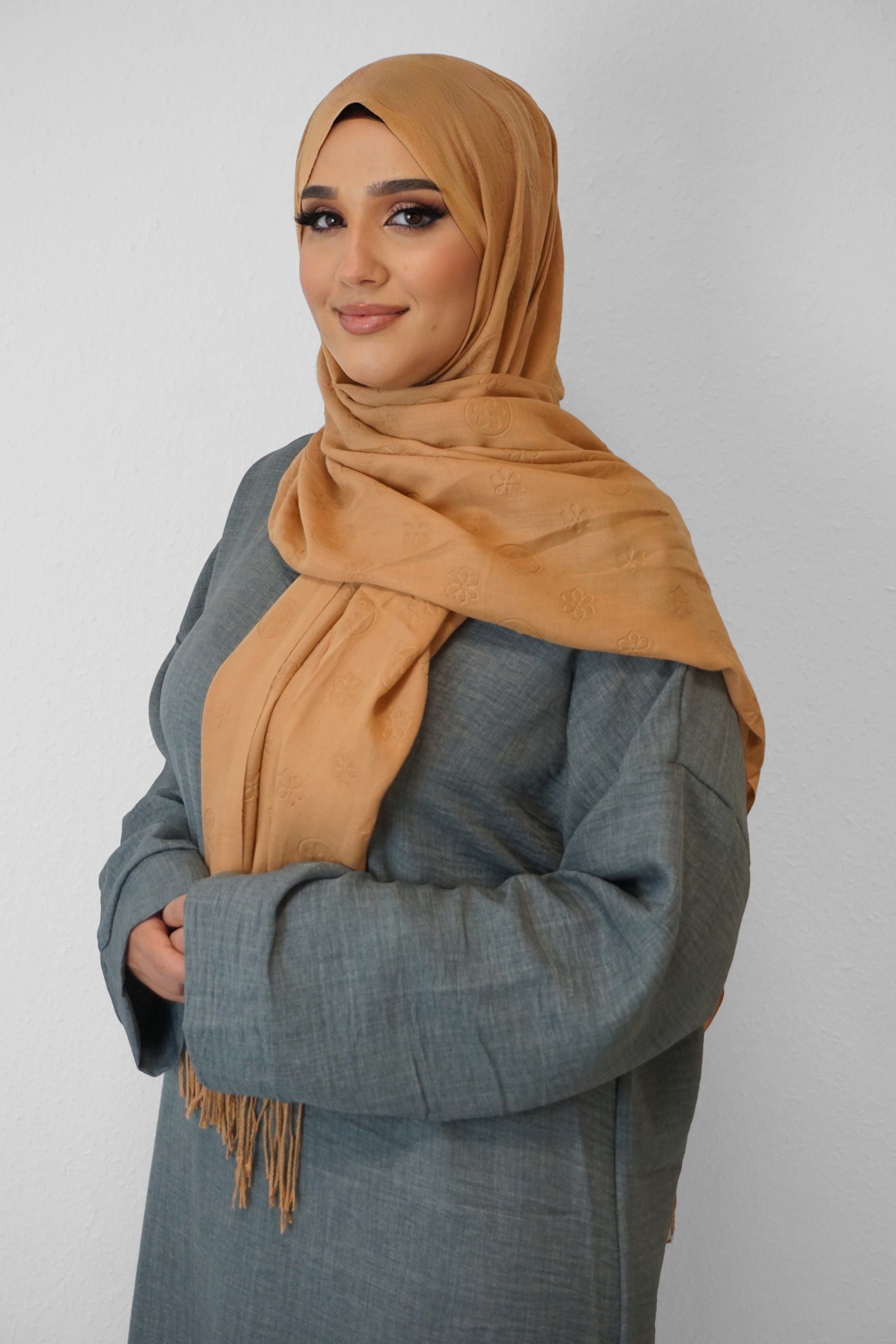 Baumwolle Hijab Zuhur Dunkelorange