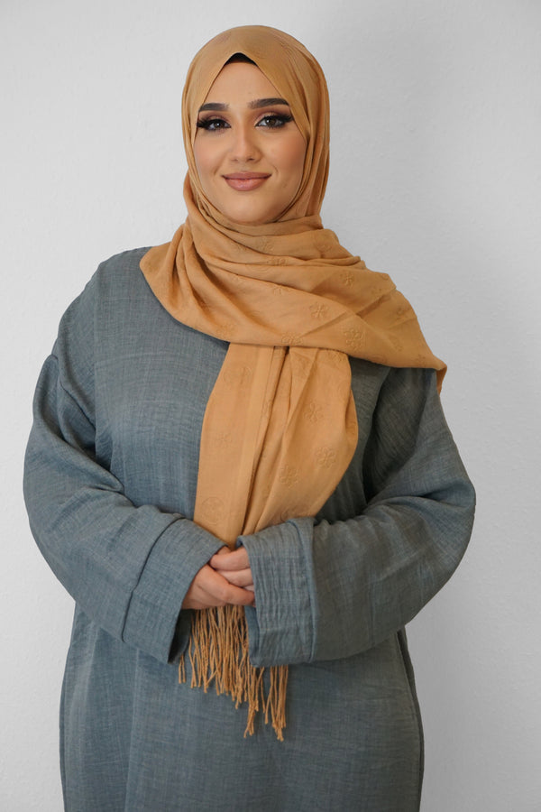 Baumwolle Hijab Zuhur Dunkelorange