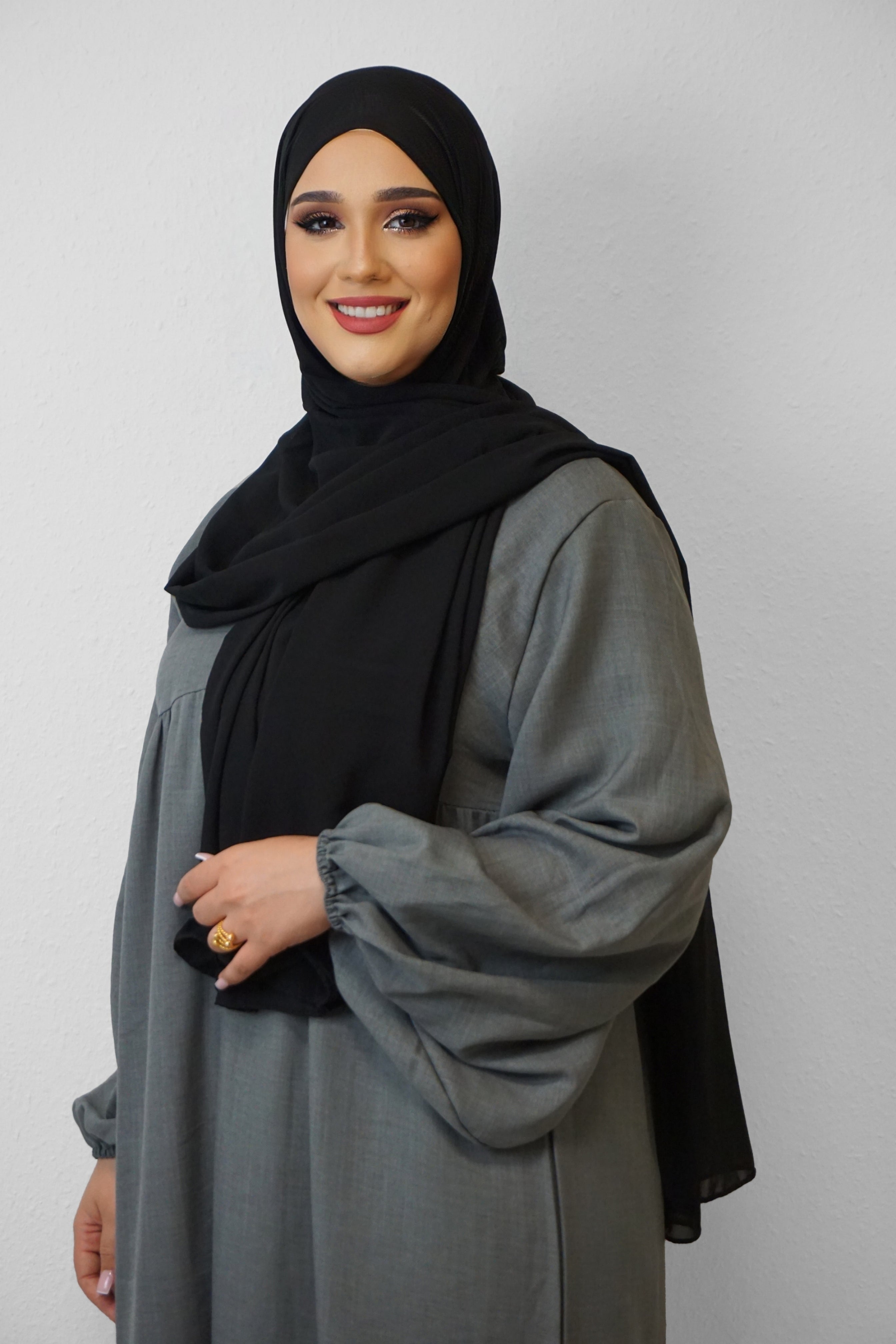 Chiffon XL Hijab Schwarz