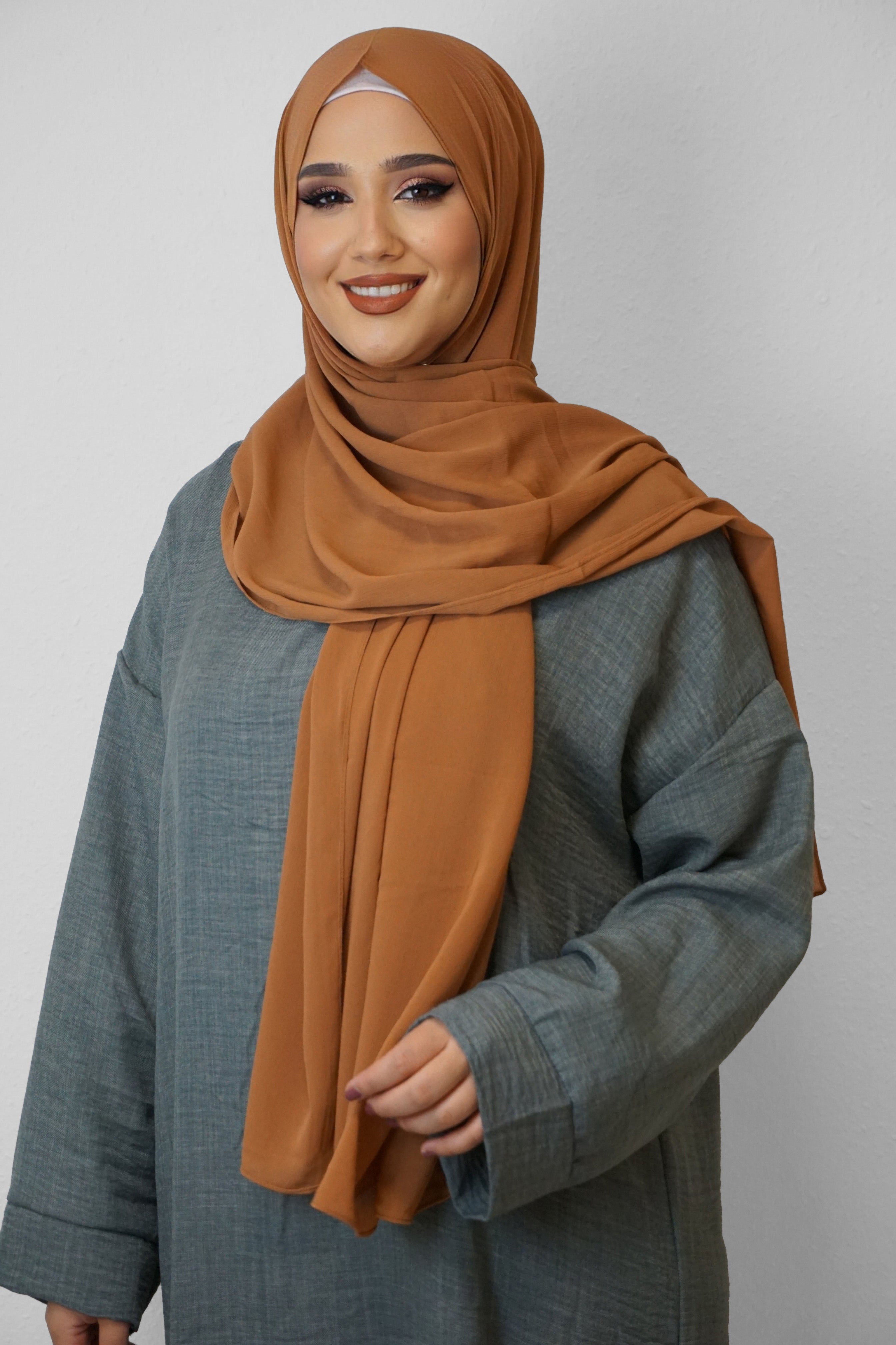 Crinkle Premium Chiffon Hijab Camel