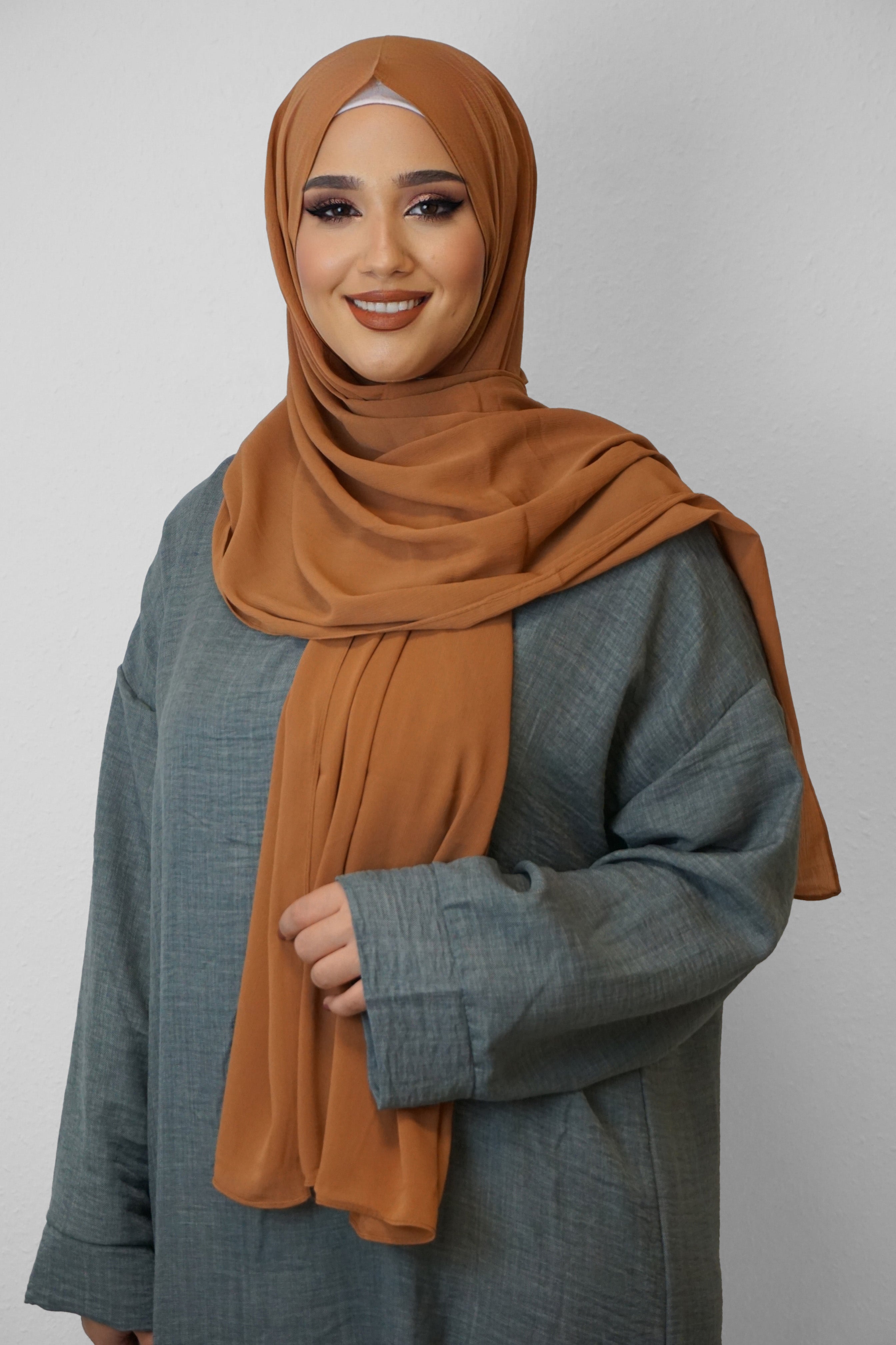 Crinkle Premium Chiffon Hijab Camel