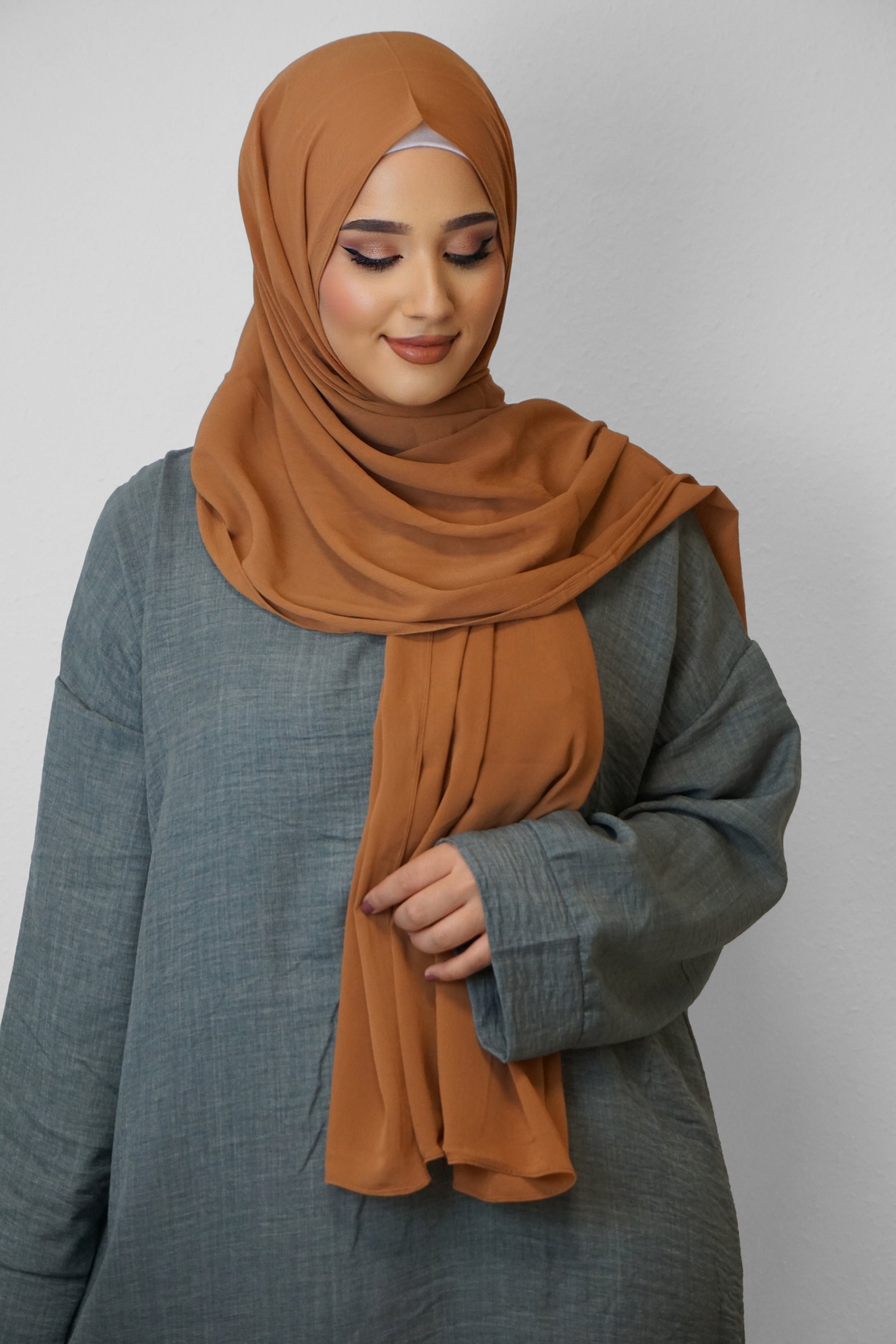 Crinkle Premium Chiffon Hijab Camel